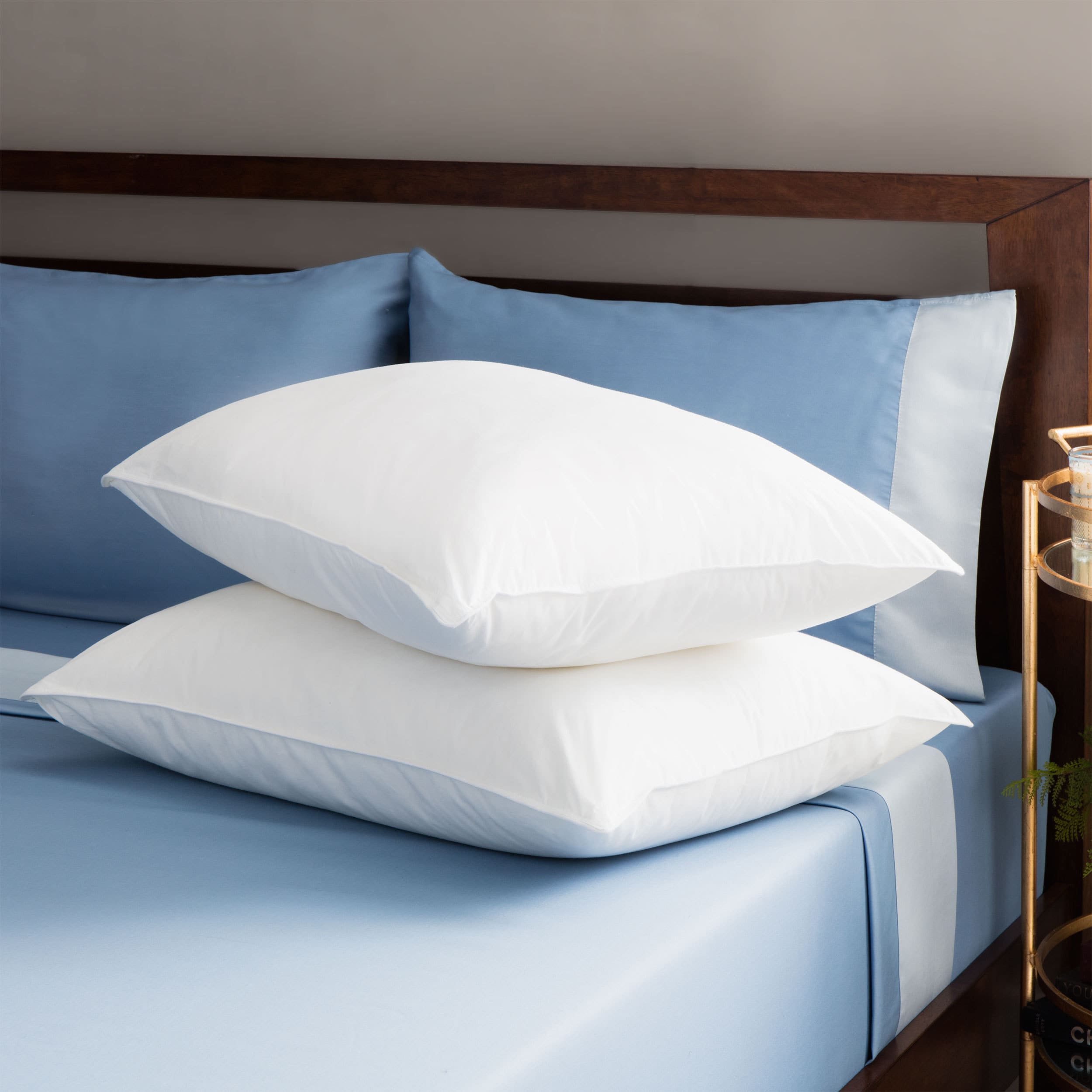 HYPO-ALLERGENIC DOWN FEATHER SOFT PILLOW HIGH DENSITY SLEEPING BED PILLOW 2S-Q//K