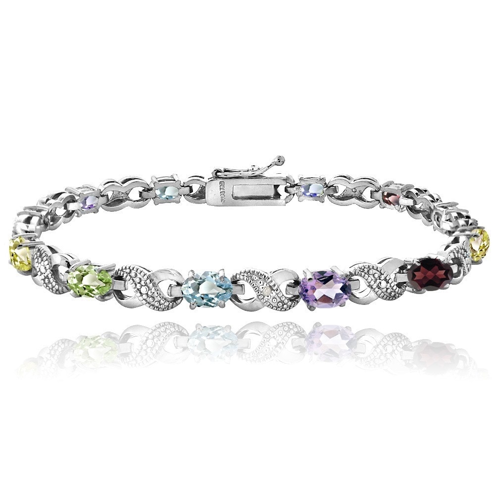 Glitzy Rocks 18k Gold Over Silver Blue Topaz And Diamond Xoxo Glitzy Rocks 18k Gold Over Silver Blue Topaz And Diamond Xoxo Bracelet On Free Shipping Orders 45 4066224