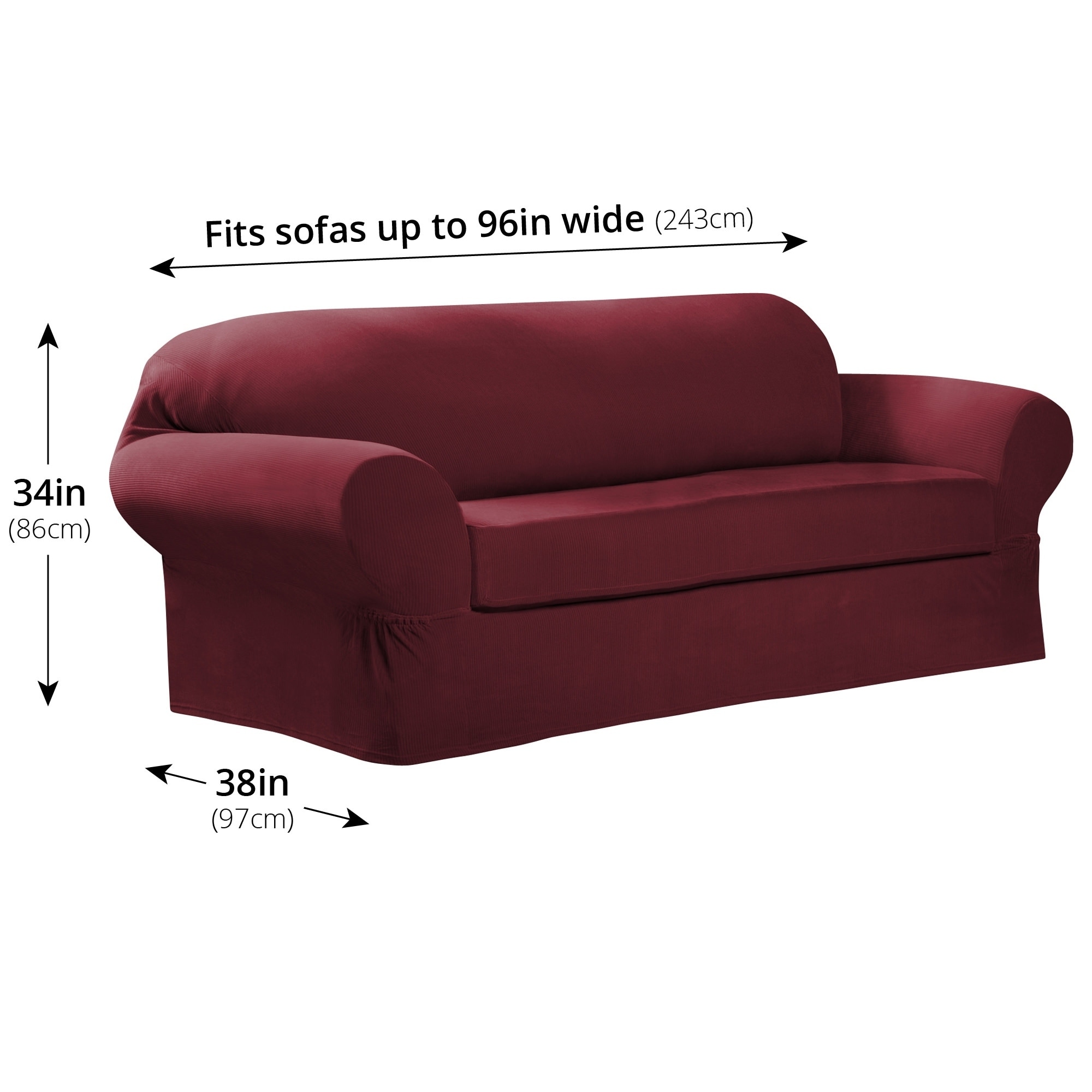 Maytex Collin 2 Piece Sofa Slipcover 74 96 Wide 34 High 38 Maytex Collin 2 Piece Sofa Slipcover 74 96 Wide 34 High 38 Deep Free Shipping Today 4129079