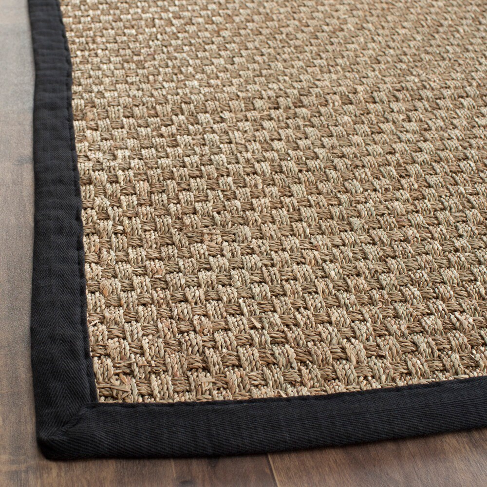 Shop Safavieh Casual Natural Fiber Natural And Black Border Seagrass