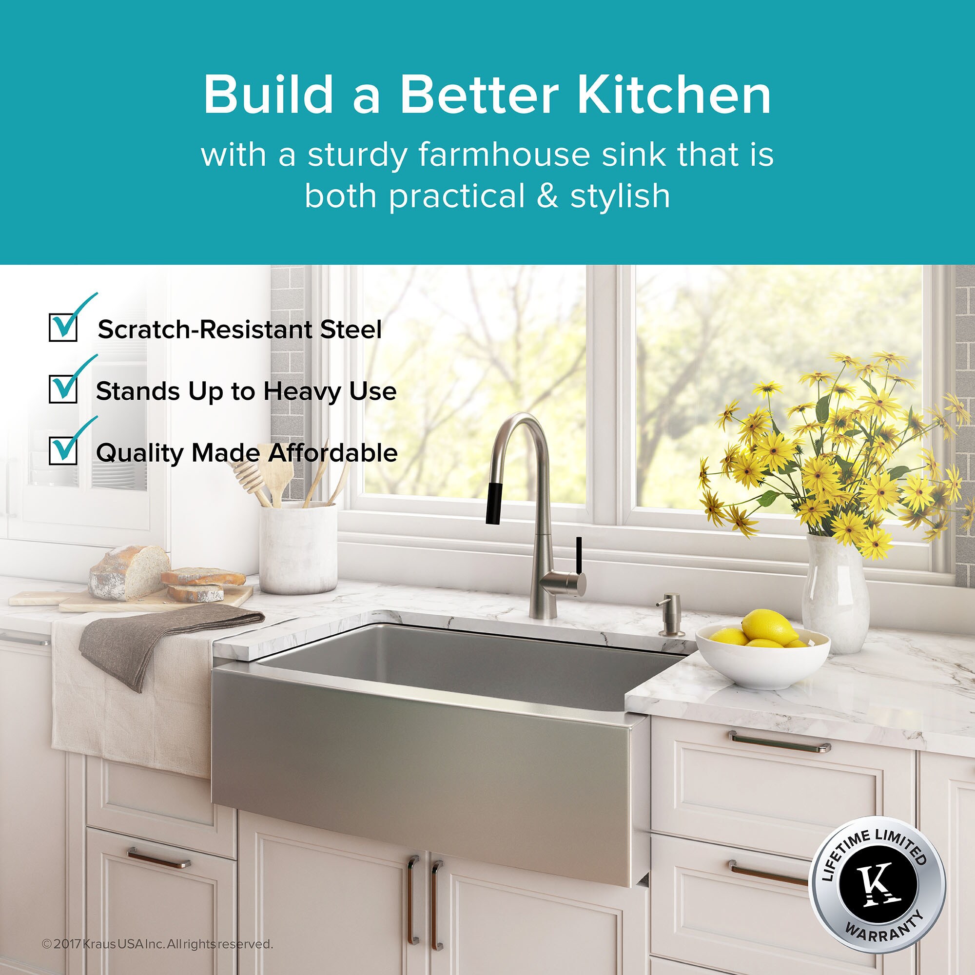 Kraus Khf200 33 Farmhouse A Front In 16g 1 Bowl Satin Kraus Khf200 33 Farmhouse A Front In 16g 1 Bowl Satin Stainless Steel Kitchen Sink Grid Strainer Towel On Free Shipping Today