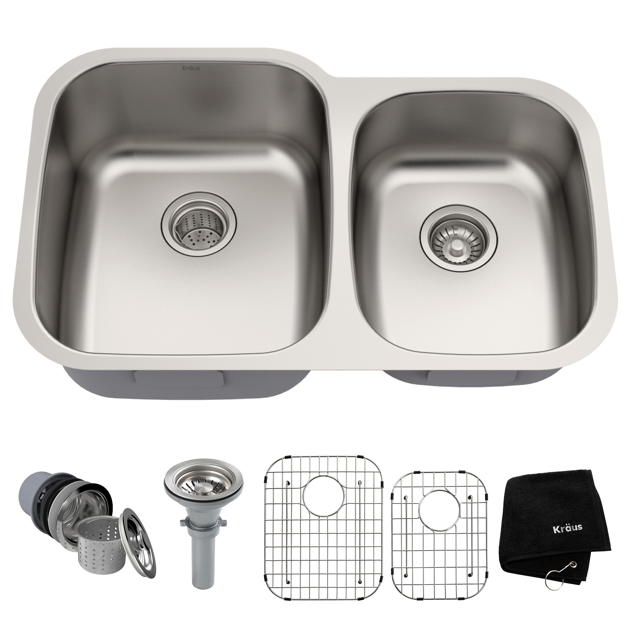 Kraus Kbu24 Premier Undermount 32 In 16g 60 40 2 Bowl Satin Kraus Kbu24 Premier Undermount 32 In 16g 60 40 2 Bowl Satin Stainless Steel Kitchen Sink Grids Strainers Towel On Free Shipping Today