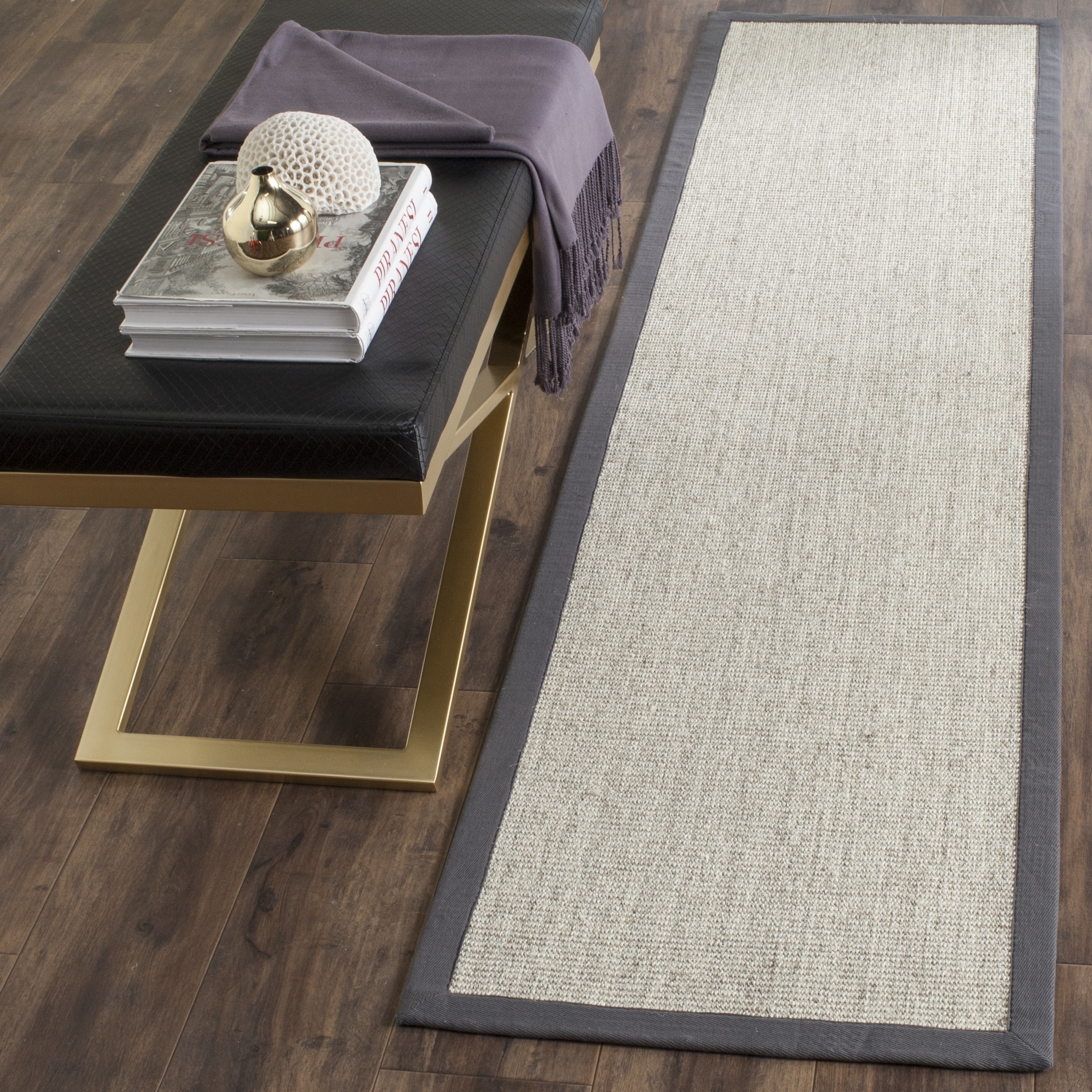 Safavieh Casual Natural Fiber Marble And Grey Border Sisal Runner Safavieh Casual Natural Fiber Marble And Grey Border Sisal Runner 2 6 X 8 Free Shipping Today 12349023