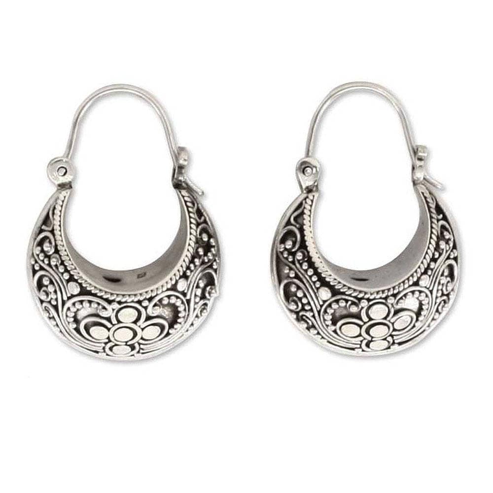 Handmade Sterling Silver Paradise Hoop Earrings Indonesia Handmade Sterling Silver Paradise Hoop Earrings Indonesia On Free Shipping Today 4428317