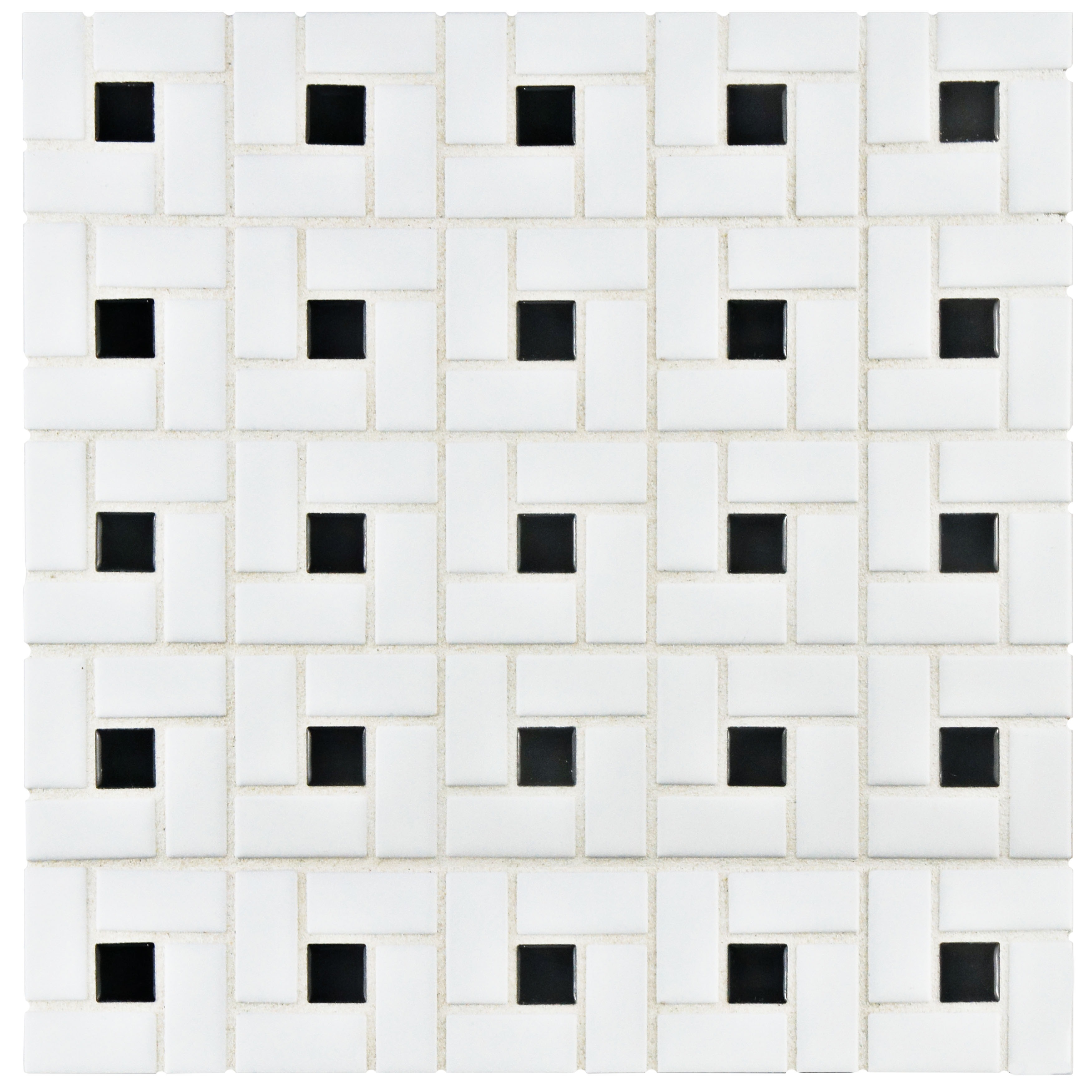 Somertile White Black Porcelain 12 5 Inch X Spiral Somertile White Black Porcelain 12 5 Inch X Spiral Mosaic Tile Set Of 10 Free Shipping Today 4509756