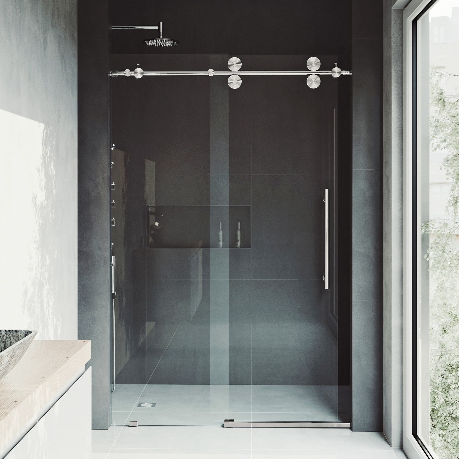 Vigo Elan Adjule Frameless Sliding Shower Door On Vigo Elan Adjule Frameless Sliding Shower Door On Free Shipping Today 4725784