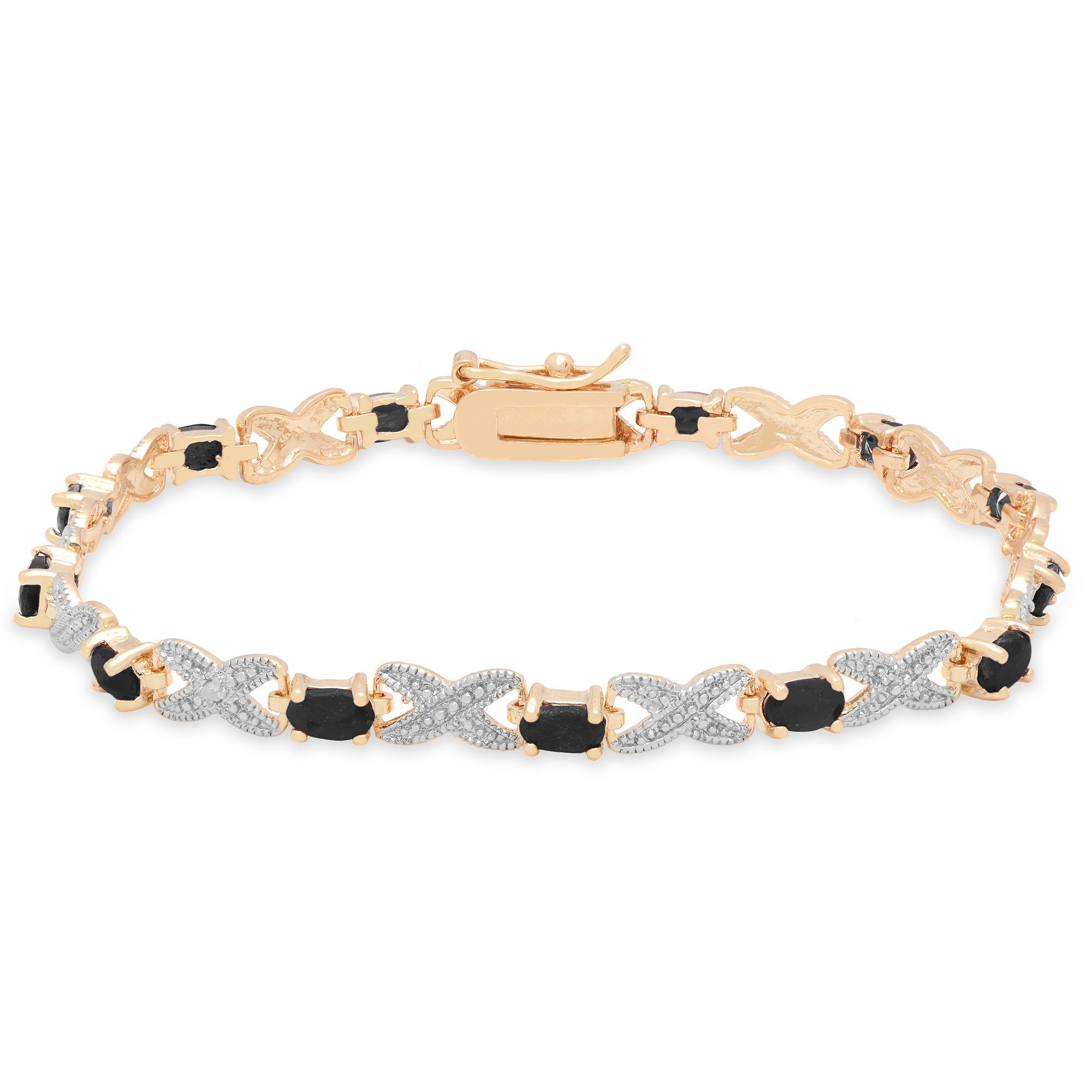 Dolce Giavonna Gold Over Silver Gemstone And Diamond Accent Xo Dolce Giavonna Gold Over Silver Gemstone And Diamond Accent Xo Bracelet On Free Shipping Orders 45 5135184
