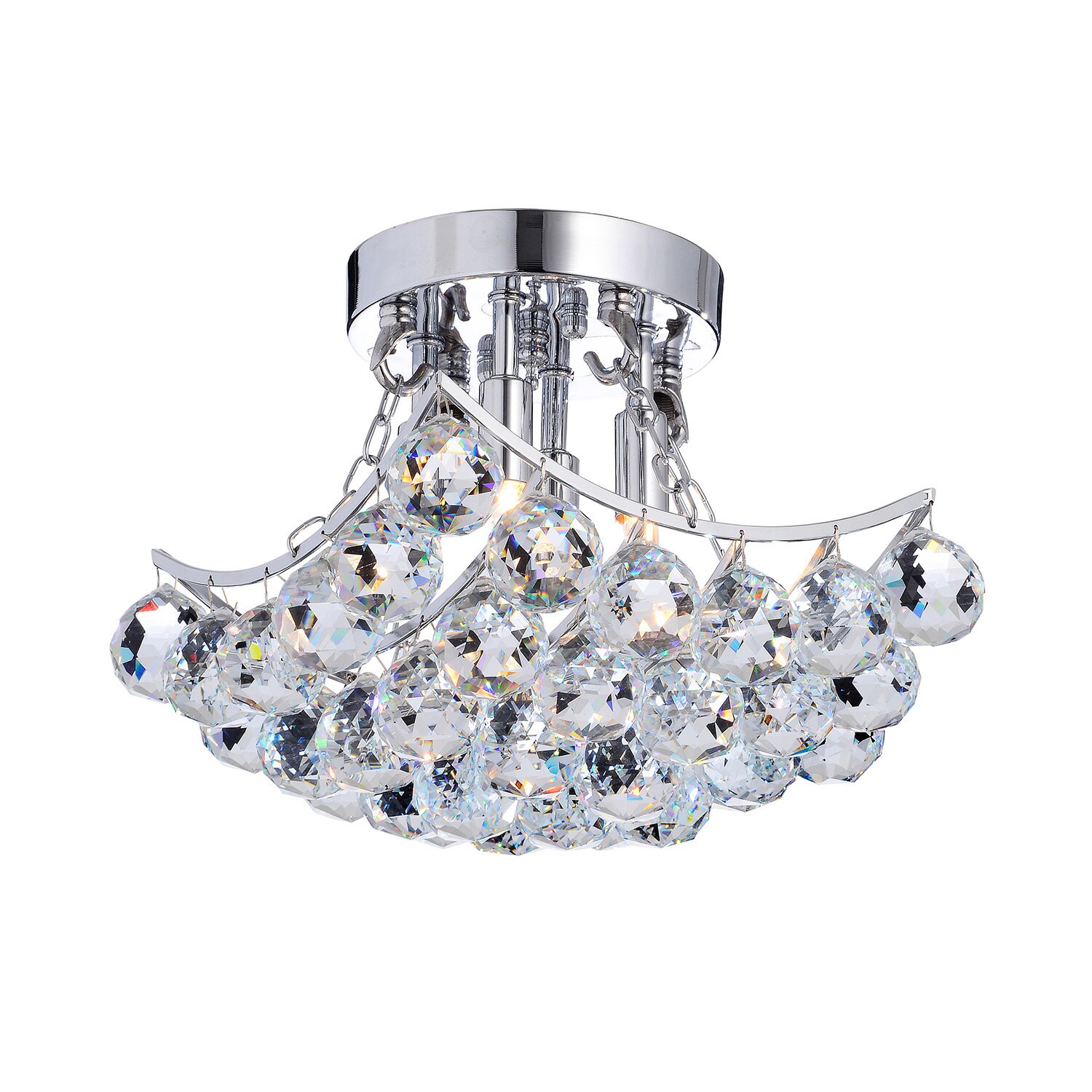 Indoor 4 Light Chrome And Crystal Flushmount Chandelier Free Indoor 4 Light Chrome And Crystal Flushmount Chandelier Free Today Com 5142970