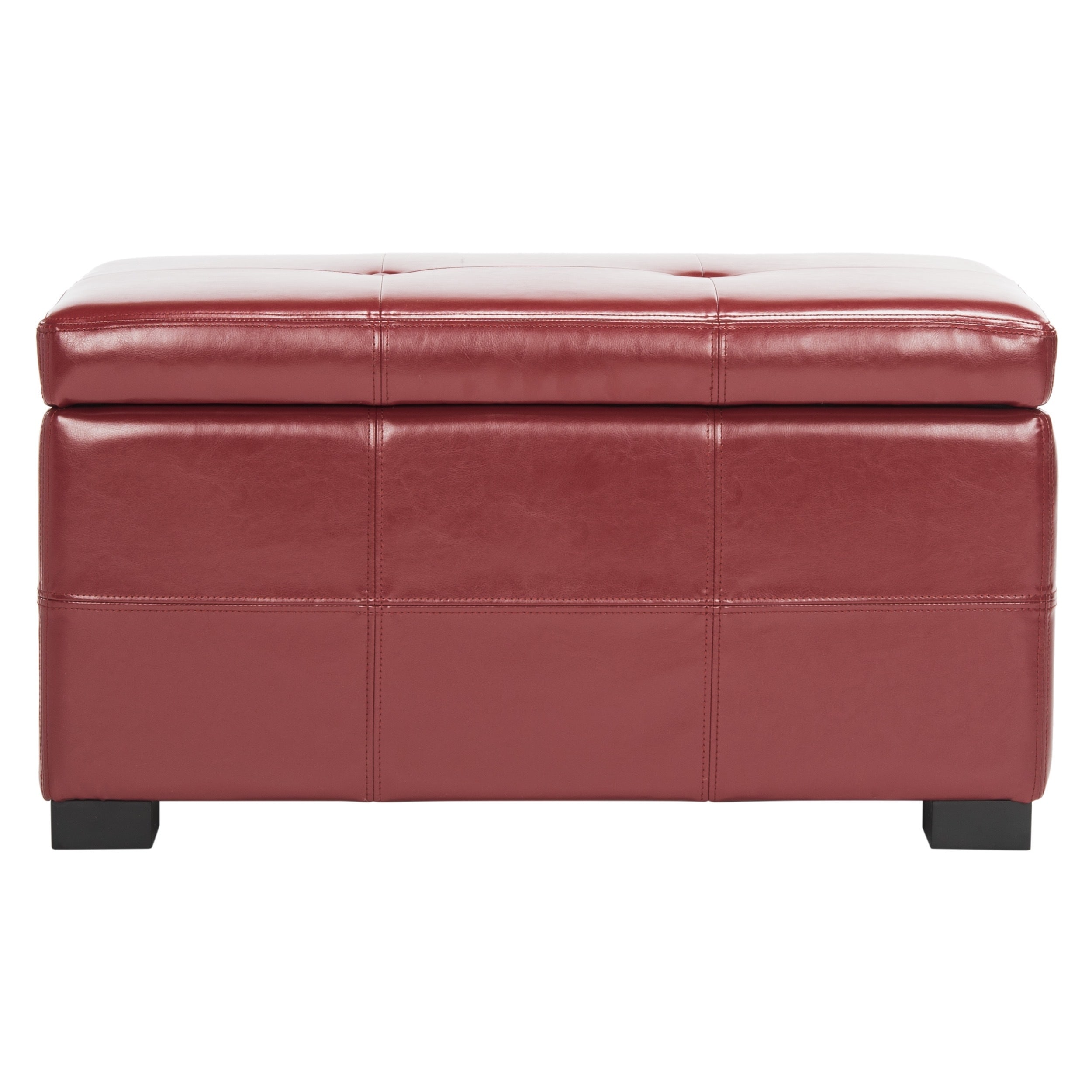 Safavieh Maiden Tufted Red Bicast Leather Storage Bench Free Safavieh Maiden Tufted Red Bicast Leather Storage Bench Free Shipping Today 5151890