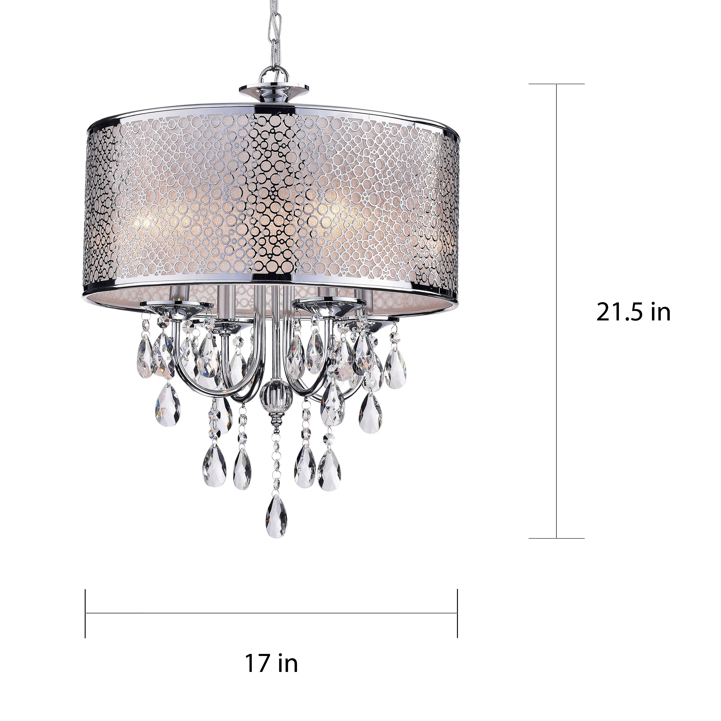 Indoor 4 Light Chrome Crystal White Shades Chandelier Free Indoor 4 Light Chrome Crystal White Shades Chandelier Free Today Com 5152200