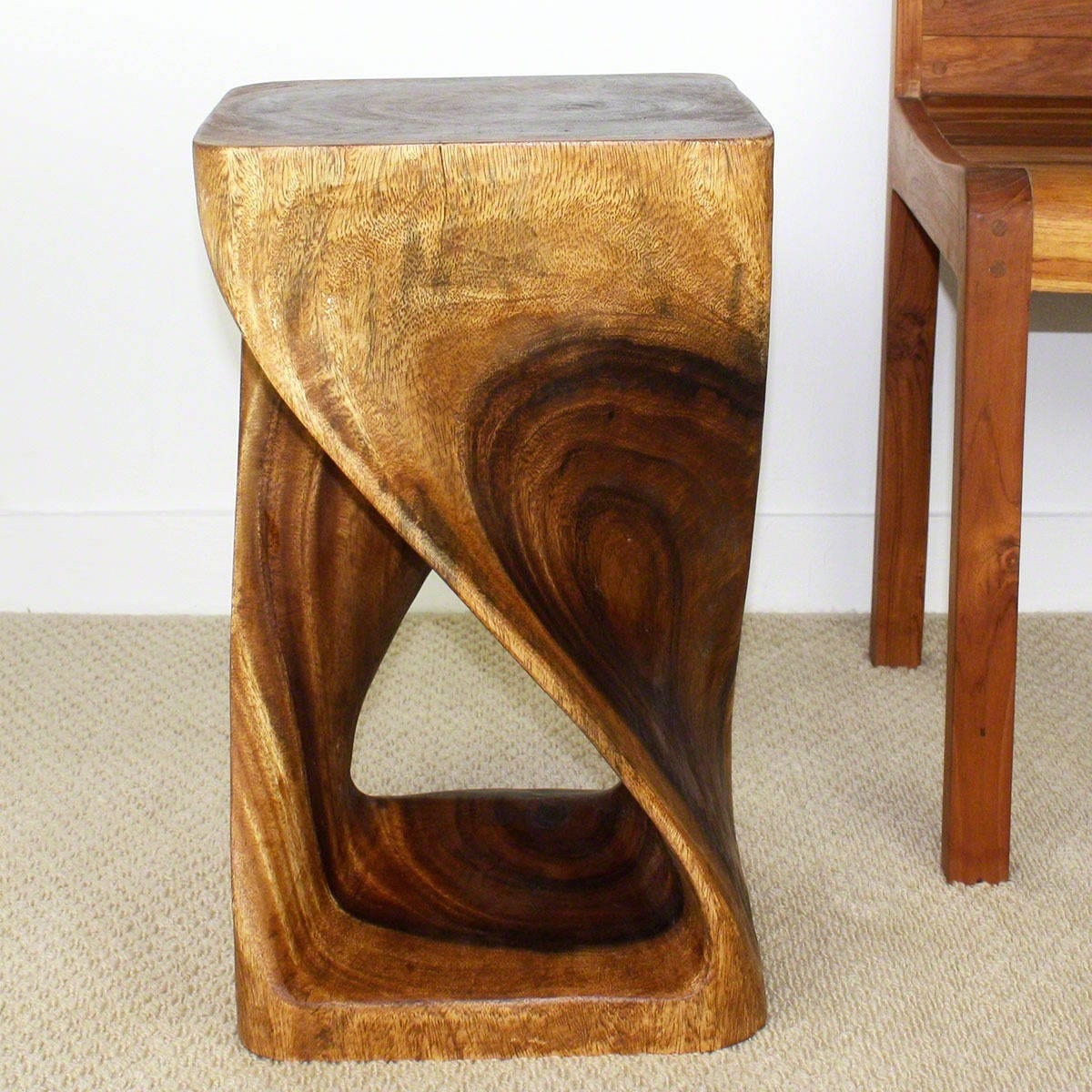 Handmade 12 Inches Square X 20 Inch Wooden Hand Carved Walnut Handmade 12 Inches Square X 20 Inch Wooden Hand Carved Walnut Oil Twist Stool Thailand On Free Shipping Today 5221190
