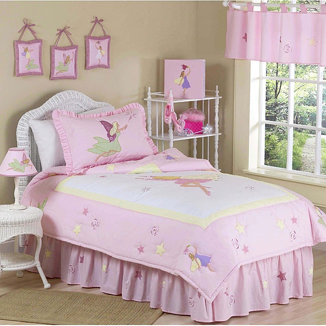 Fairy Tale Fairies 4 Piece Girl S Twin Size Bedding Set Overstock 5298534