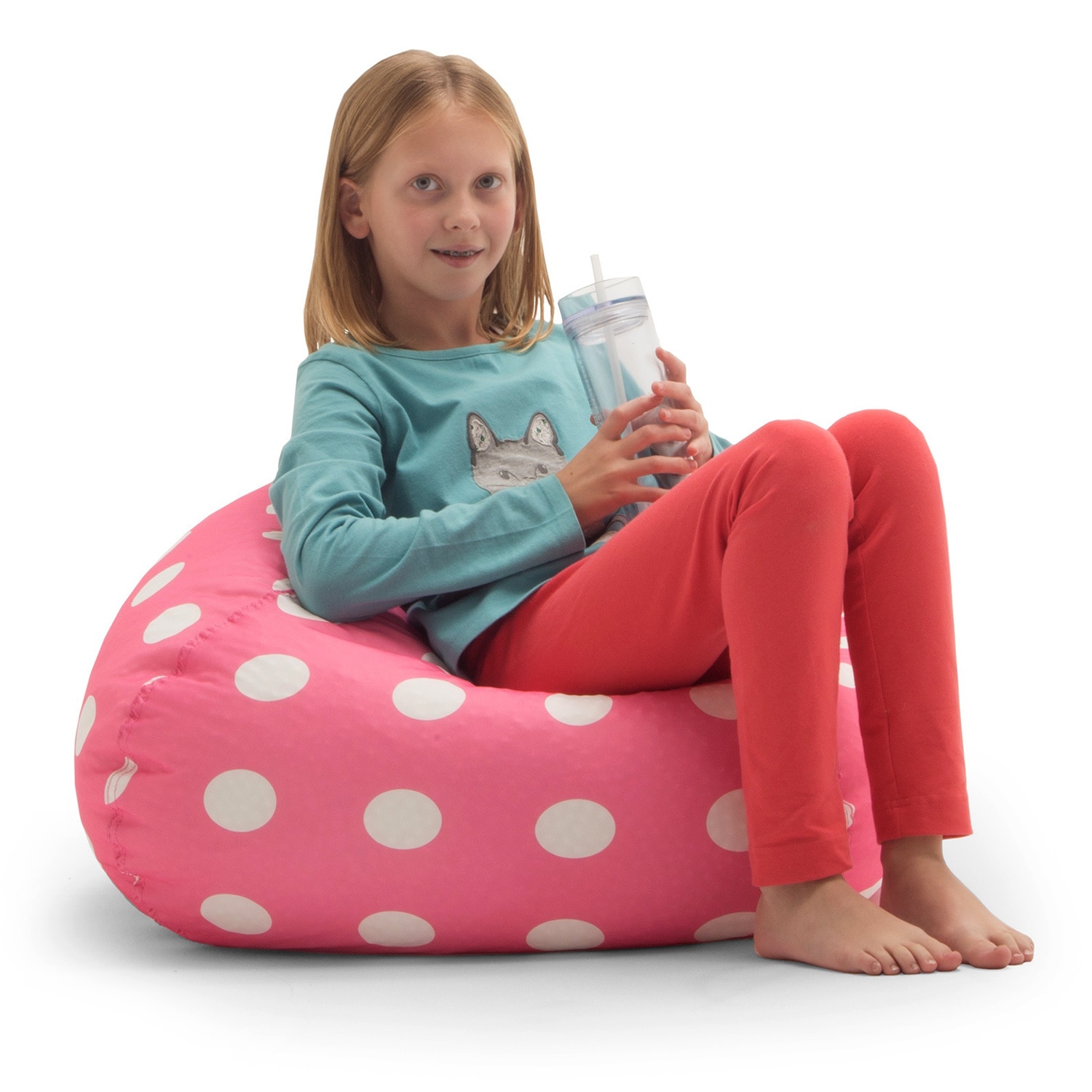 Shop Big Joe Beansack Pink Polka Dot Bean Bag Chair Ships To