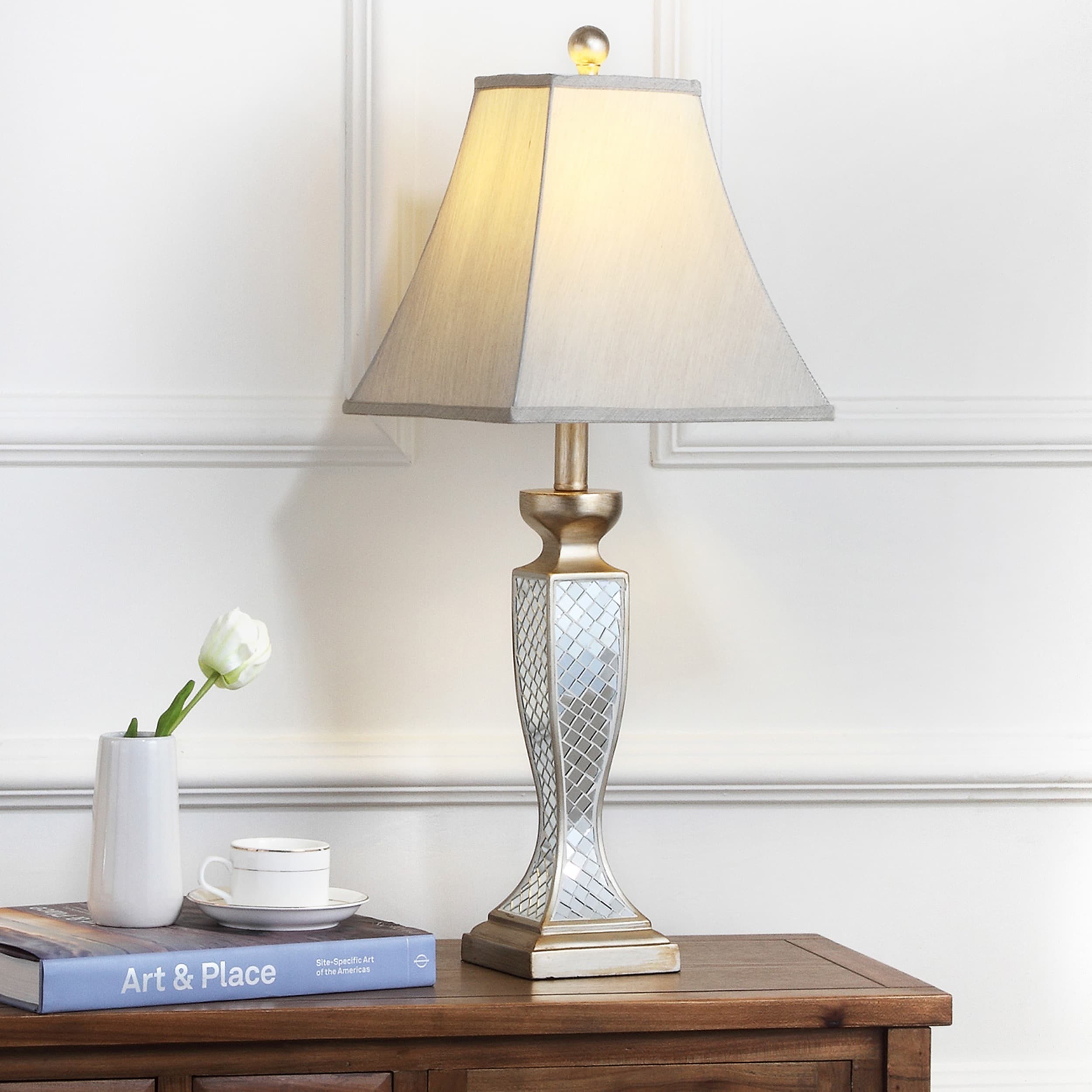 Safavieh Lighting 28 Inch Mirror Mosaic Table Lamp Set Of 2 Safavieh Lighting 28 Inch Mirror Mosaic Table Lamp Set Of 2 Free Shipping Today 5517614