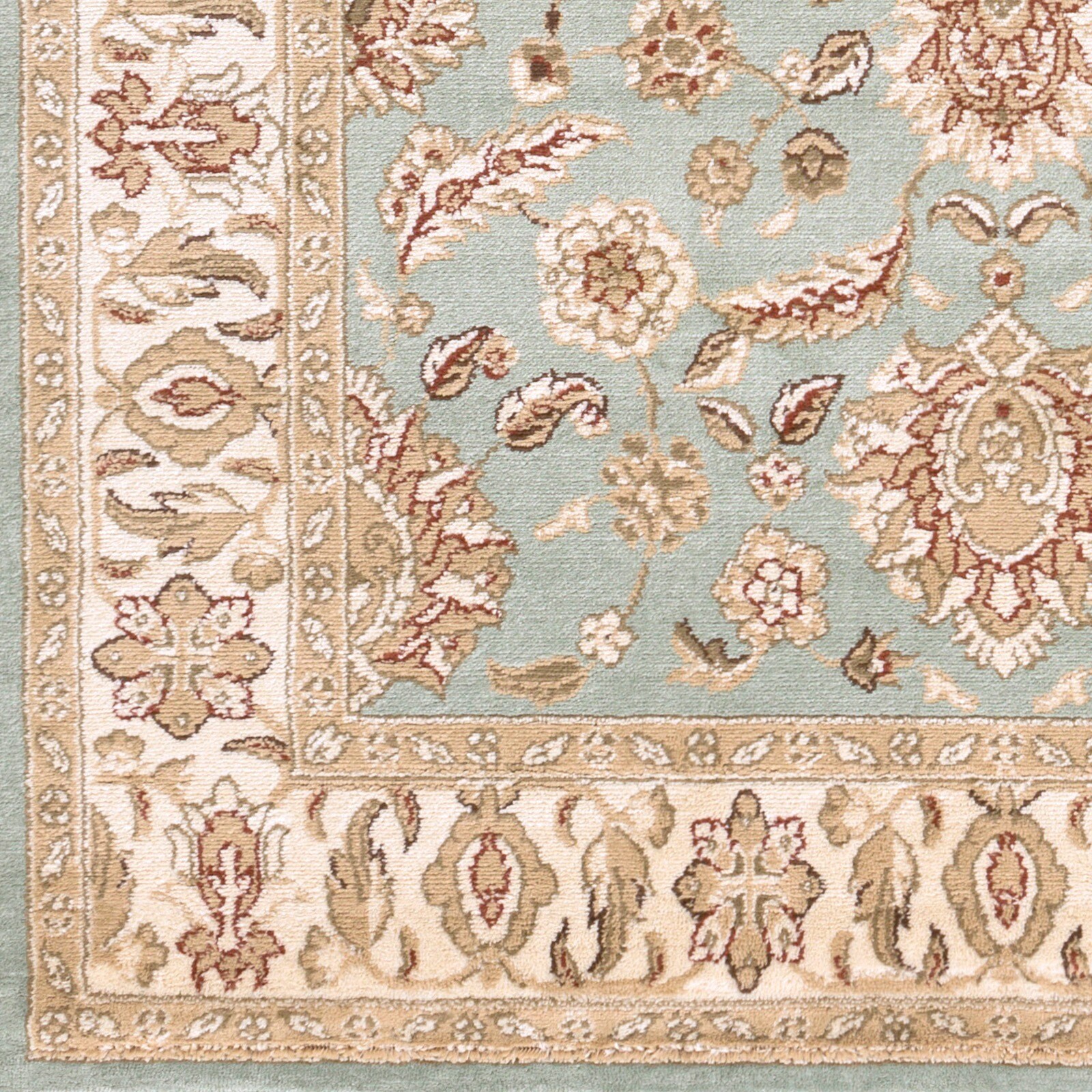 Shop Free Form Seafoam Classic Border Area Rug 79 X 112 On