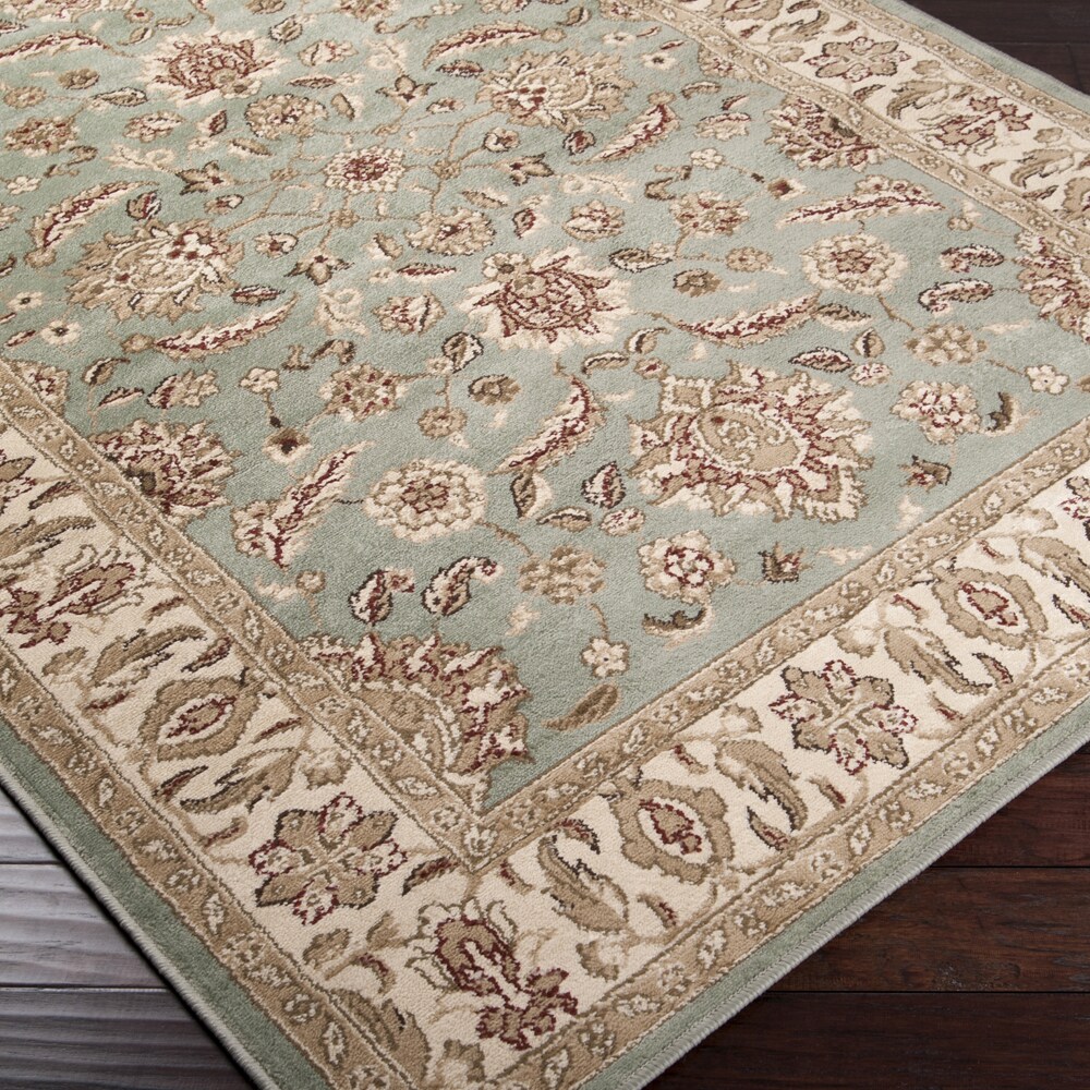 Shop Free Form Seafoam Classic Border Area Rug 79 X 112 On