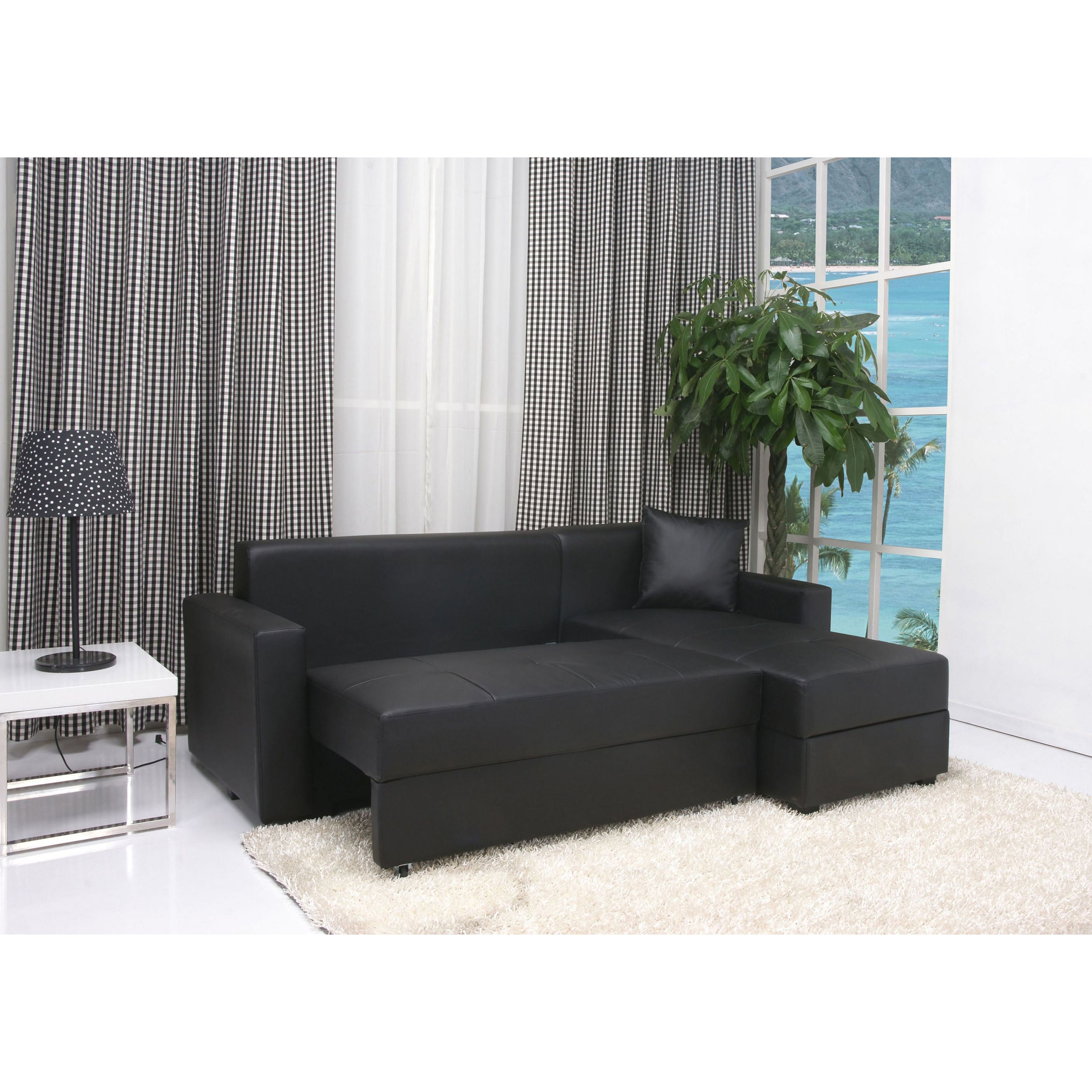 San Jose Black Convertible Sectional Storage Sofa Bed Free San Jose Black Convertible Sectional Storage Sofa Bed Free Shipping Today 5560862