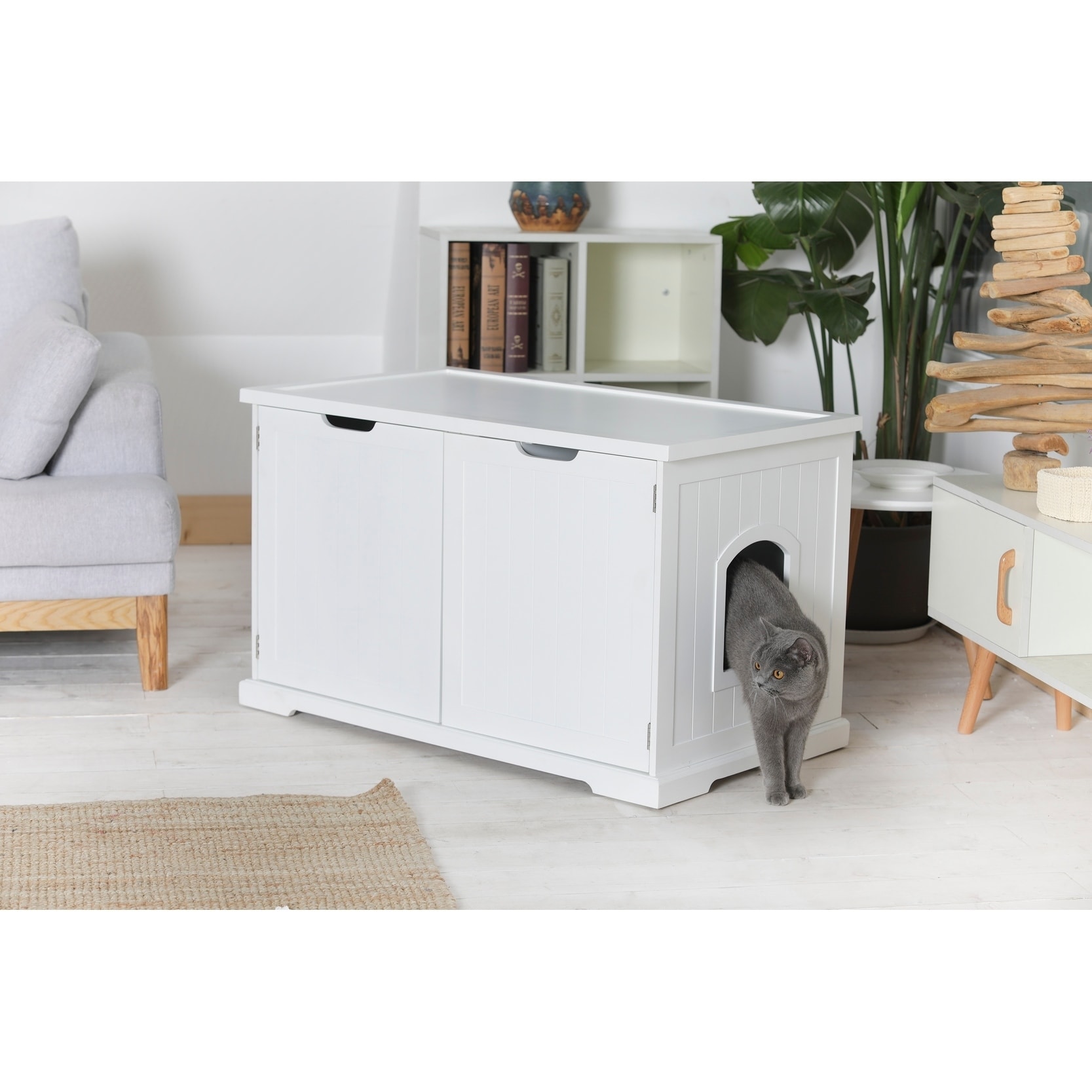 Merry Products White Cat Litter Box Enclosure And Bench Free Merry Products White Cat Litter Box Enclosure And Bench