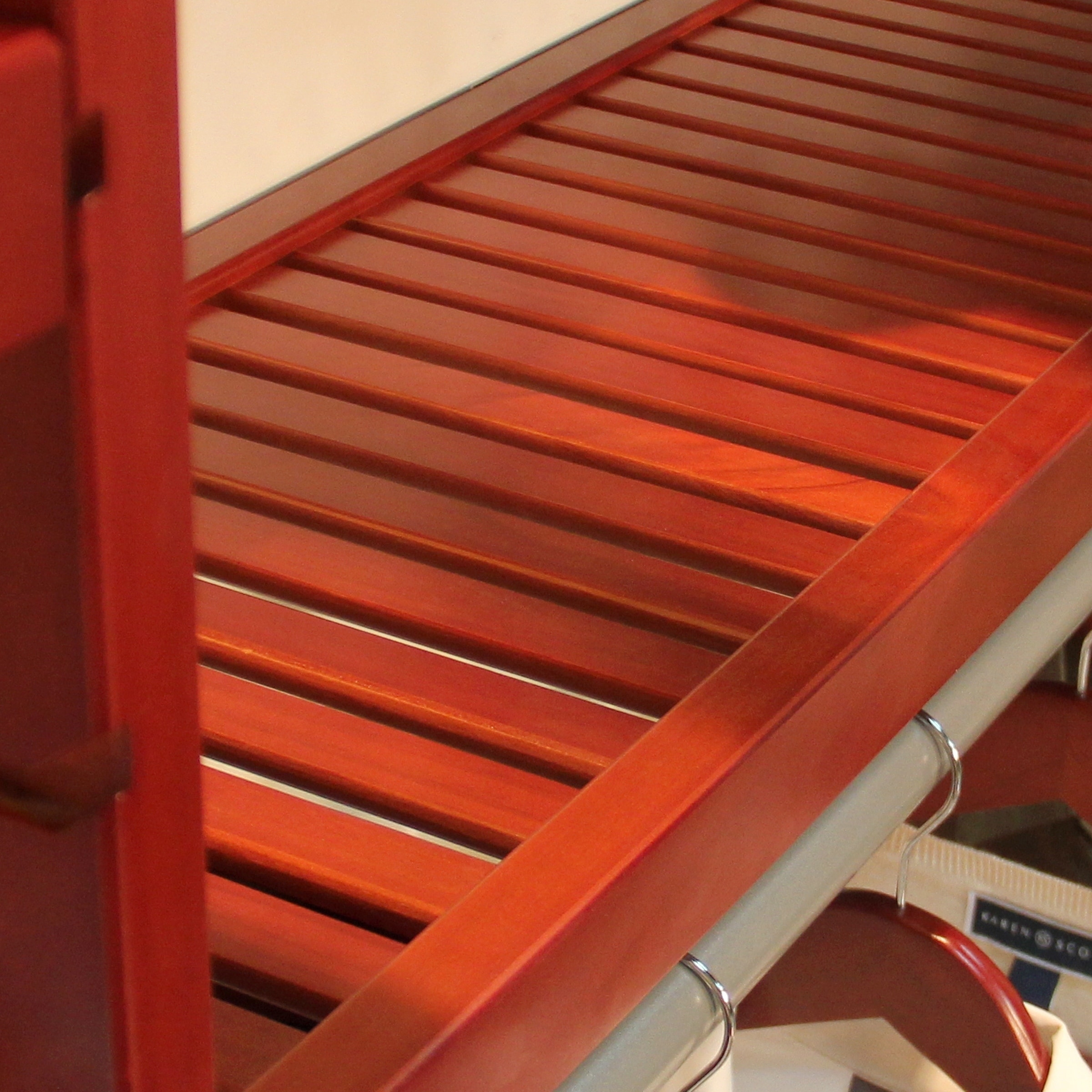 John Louis Home 12in Deep Solid Wood Premier Organizer Red Mahogany