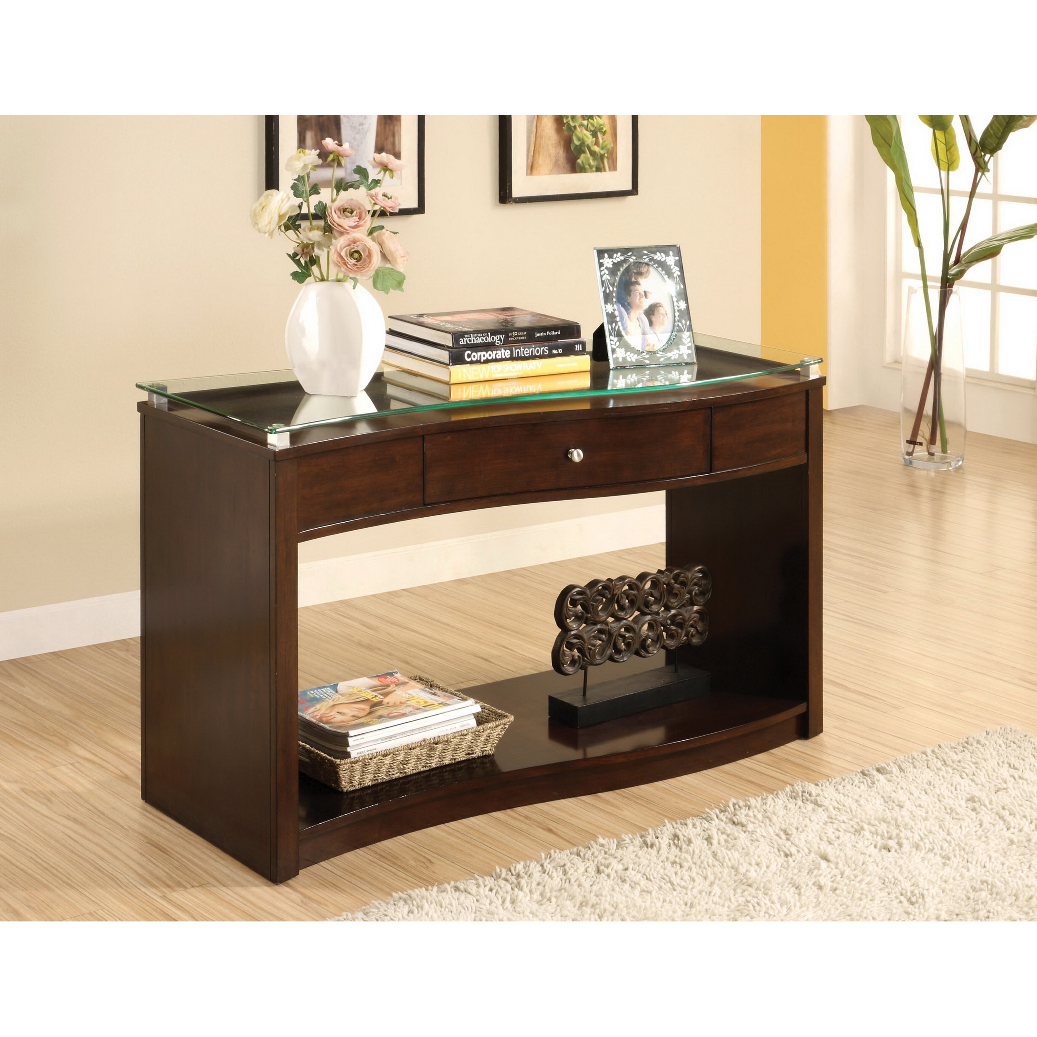 Furniture Of America Brook Gl Top Espresso Console Table Furniture Of America Brook Gl Top Espresso Console Table