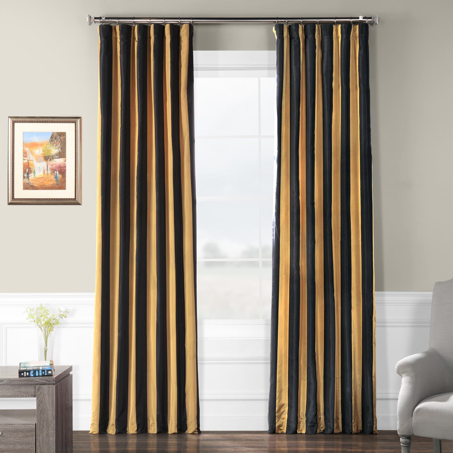 black and gold curtain fabric