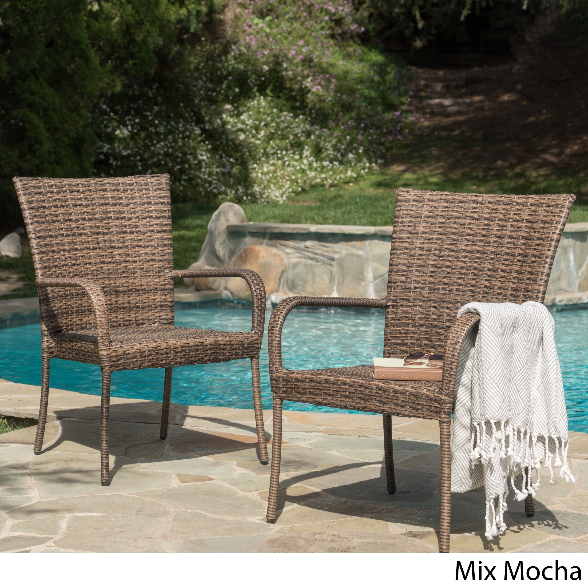 Outdoor Pe Wicker Stackable Club Chairs Set Of 2 By Outdoor Pe Wicker Stackable Club Chairs Set Of 2 By Christopher Knight Home Free Shipping Today 5735179