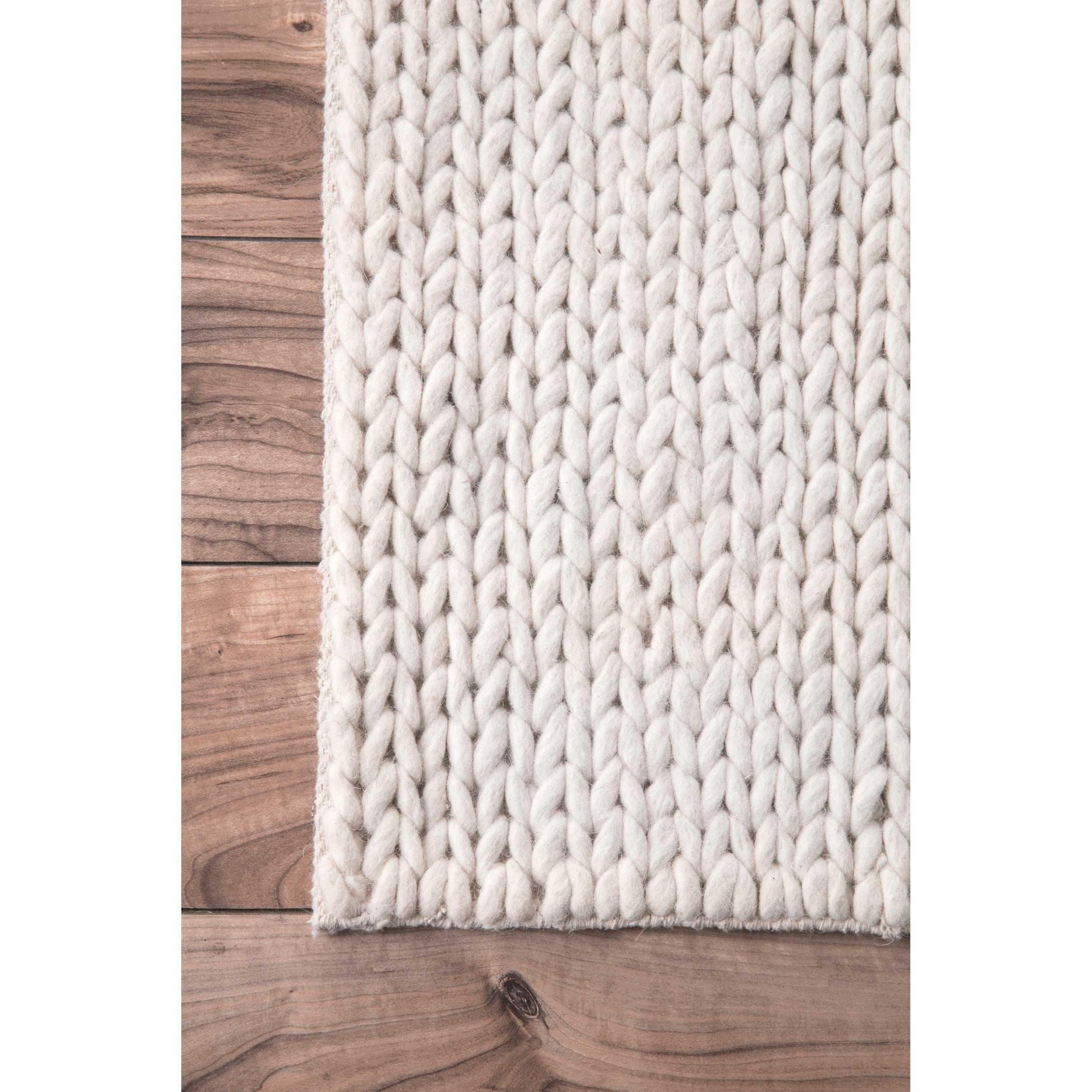 Nuloom Handmade Braided Cable White New Zealand Wool Rug 8 X 10 Nuloom Handmade Braided Cable White New Zealand Wool Rug 8 X 10 Free Shipping Today 13524401