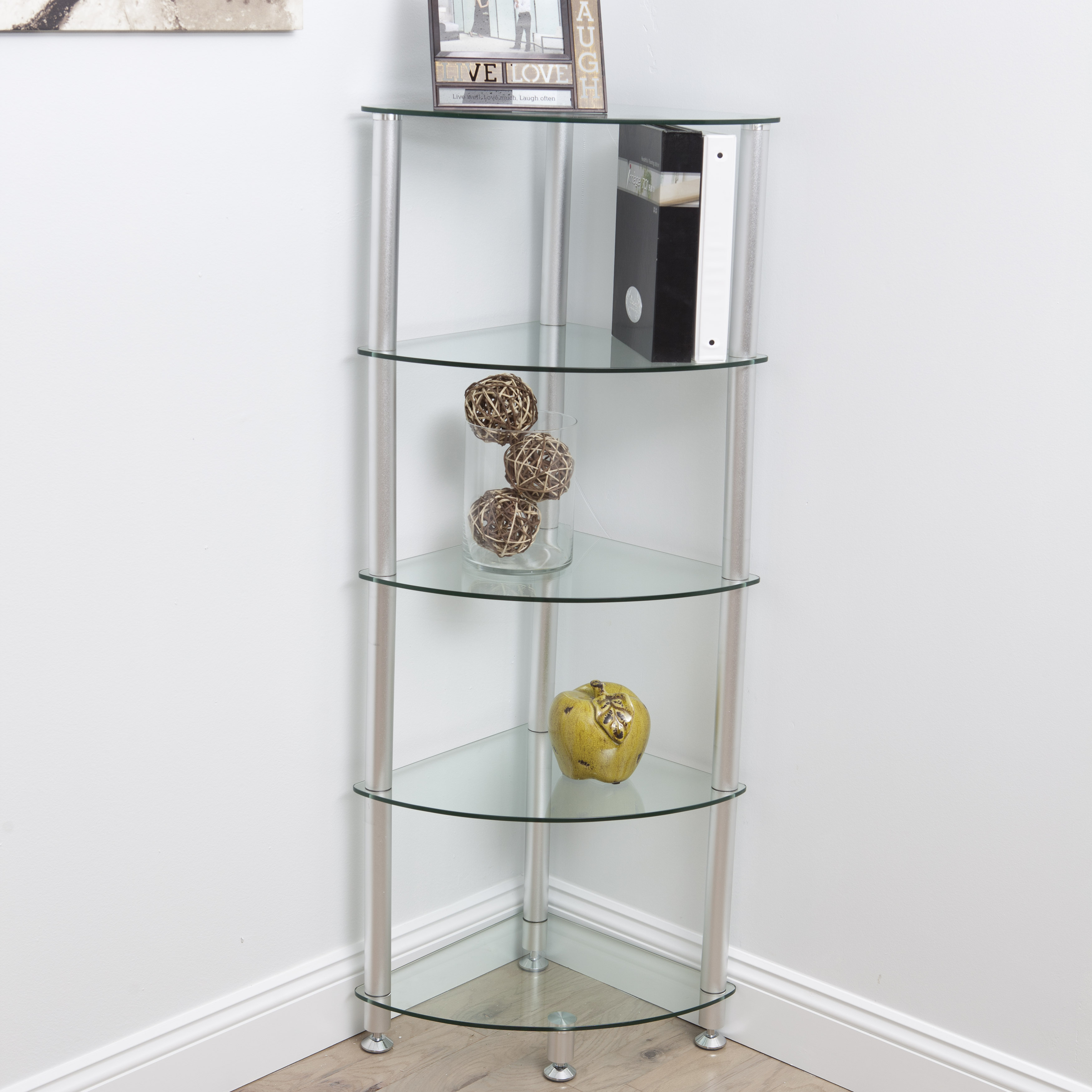 Greenwich 5 Tier Corner Gl Shelving Unit Free Shipping Greenwich 5 Tier Corner Gl Shelving Unit Free Shipping Today 5899939