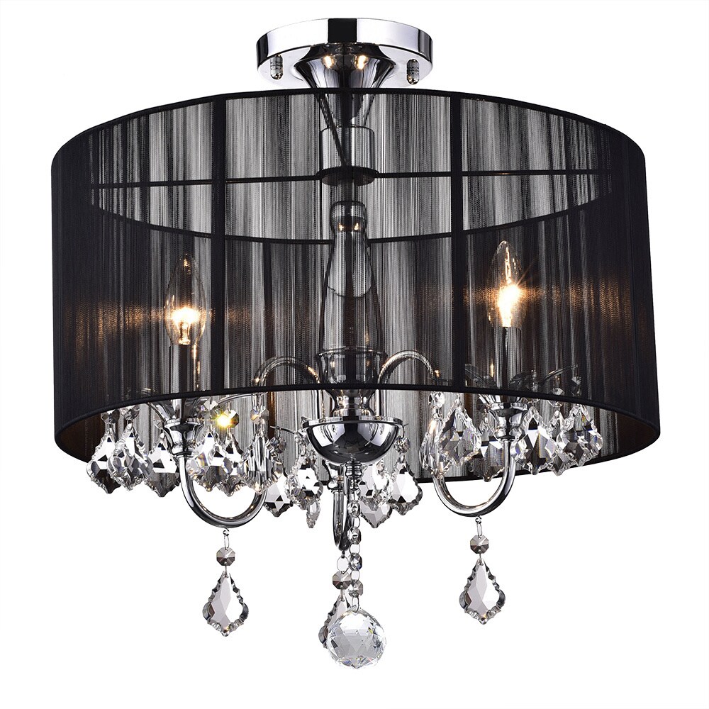 Black And Chrome Semi Flush Mount Crystal Chandelier Free Black And Chrome Semi Flush Mount Crystal Chandelier Free Today Com 5958830