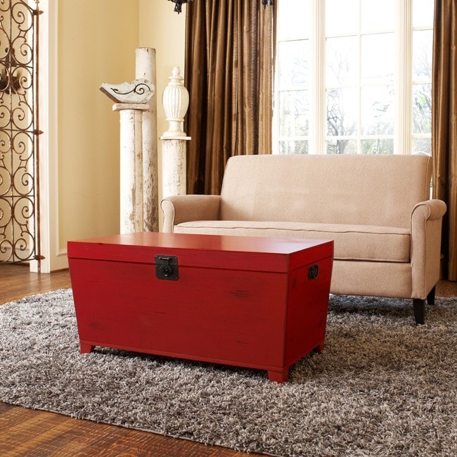 Angelo Home Red Pyramid Trunk Coffee Table Free Shipping Angelo Home Red Pyramid Trunk Coffee Table Free Shipping Today 6002313