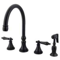 Oil Rubbed Bronze Swivel Spout Four Hole Kitchen Faucet And Oil Rubbed Bronze Swivel Spout Four Hole Kitchen Faucet And Br Sprayer Free Shipping Today 6143479