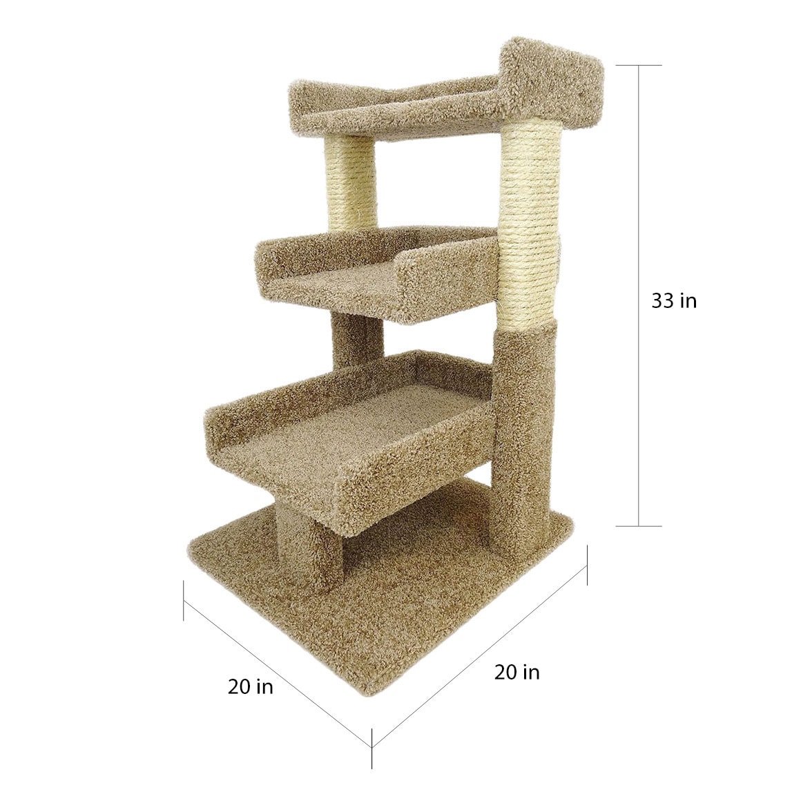New Cat Condos Sisal Rope 33 Inch Triple Perch Free New Cat Condos Sisal Rope 33 Inch Triple Perch Free Shipping Today 6165774