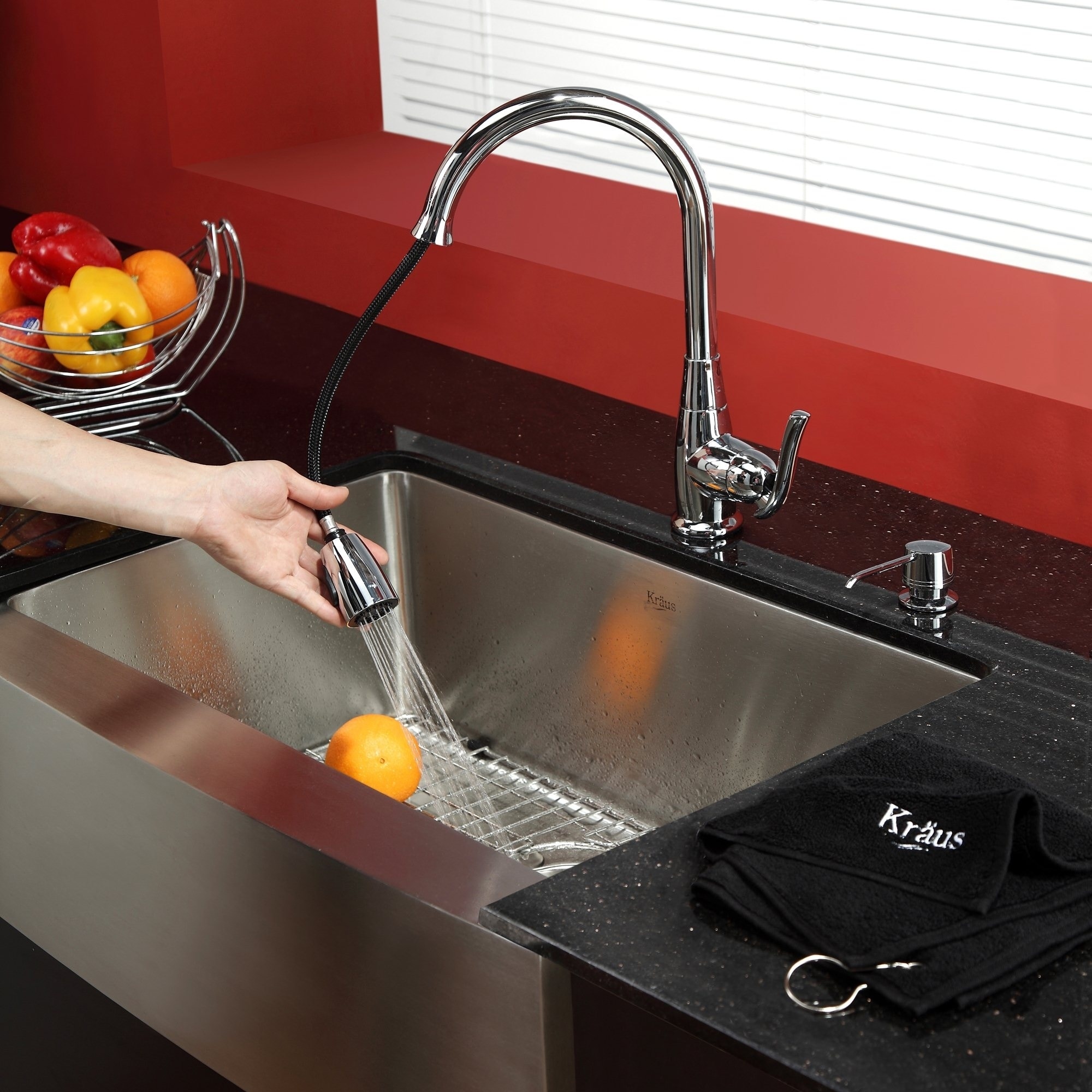 Kraus 30 Inch Farmhouse Single Bowl Stainless Steel Kitchen Kraus 30 Inch Farmhouse Single Bowl Stainless Steel Kitchen Sink Kpf 2230 Pull Down Faucet Soap Dispenser Free Shipping Today