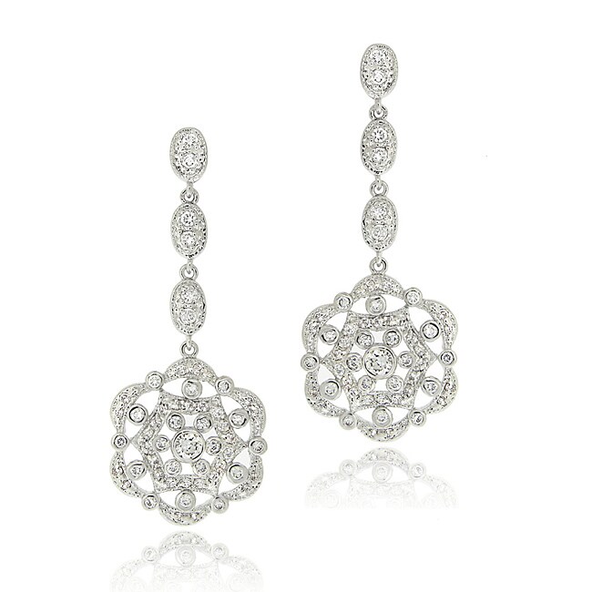Icz Stonez Rhodiumplated Cubic Zirconia Dangle Earrings Free Icz Stonez Rhodiumplated Cubic Zirconia Dangle Earrings