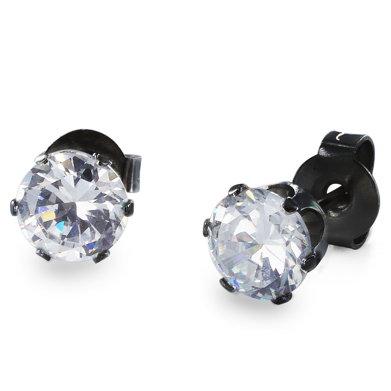 Black Cubic Zirconia Stainless Steel Stud Earrings 4mm Free Black Cubic Zirconia Stainless Steel Stud Earrings 4mm Free Shipping On Orders Over 45 6237905