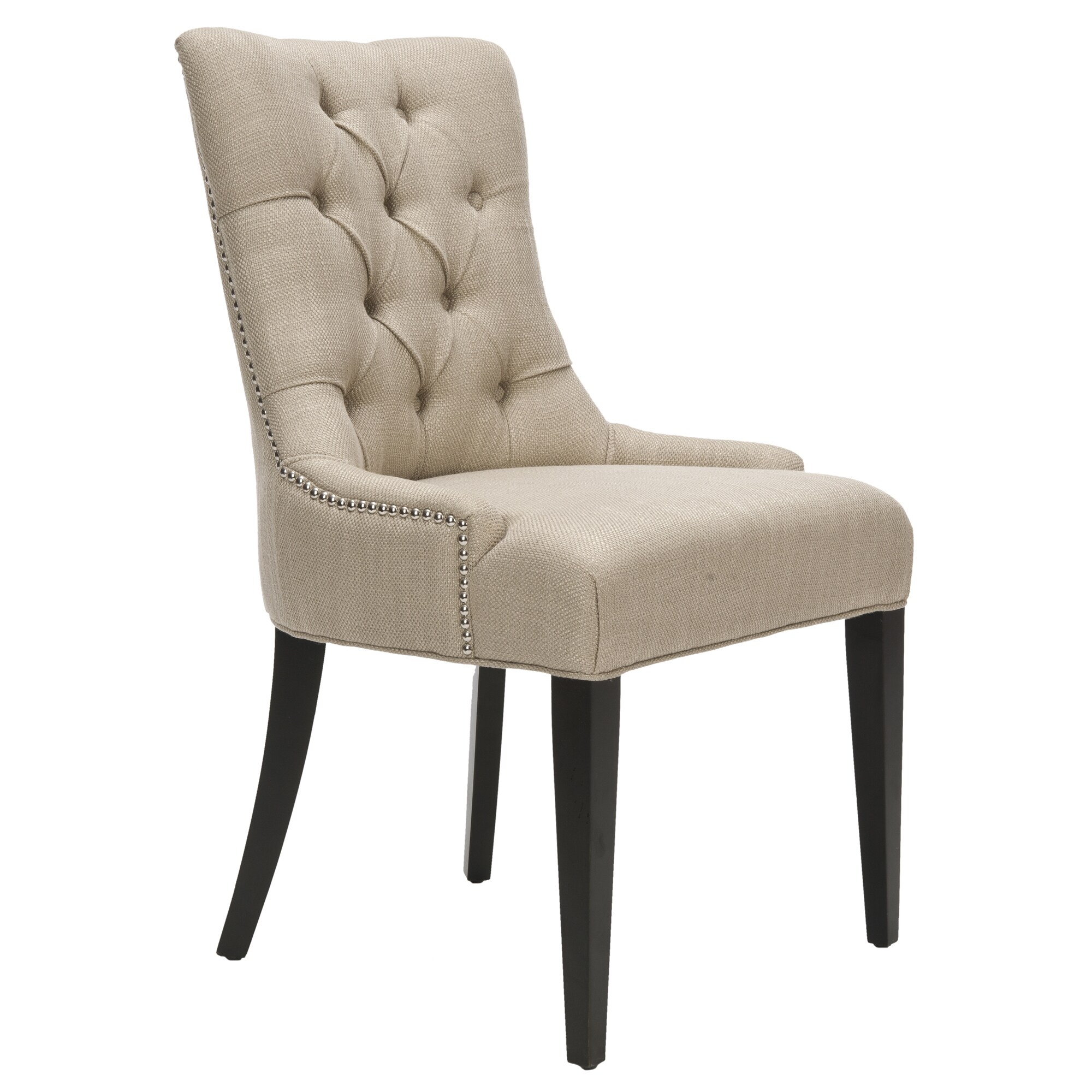 Safavieh En Vogue Dining Nimes Beige Tufted Linen Dining Chair