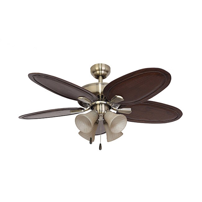 Ecosure Hamilton 4 Light Aged Brass 52 Inch Ceiling Fan