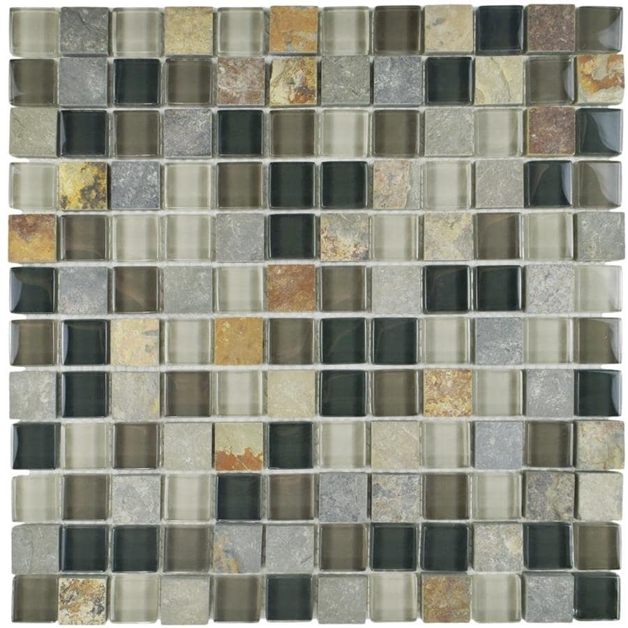 Somertile 11 625x11 625 Inch Reflections Square Stonehenge Somertile 11 625x11 625 Inch Reflections Square Stonehenge Gl And Stone Mosaic Wall Tile 10 Tiles 9 59 Sqft Free Shipping Today