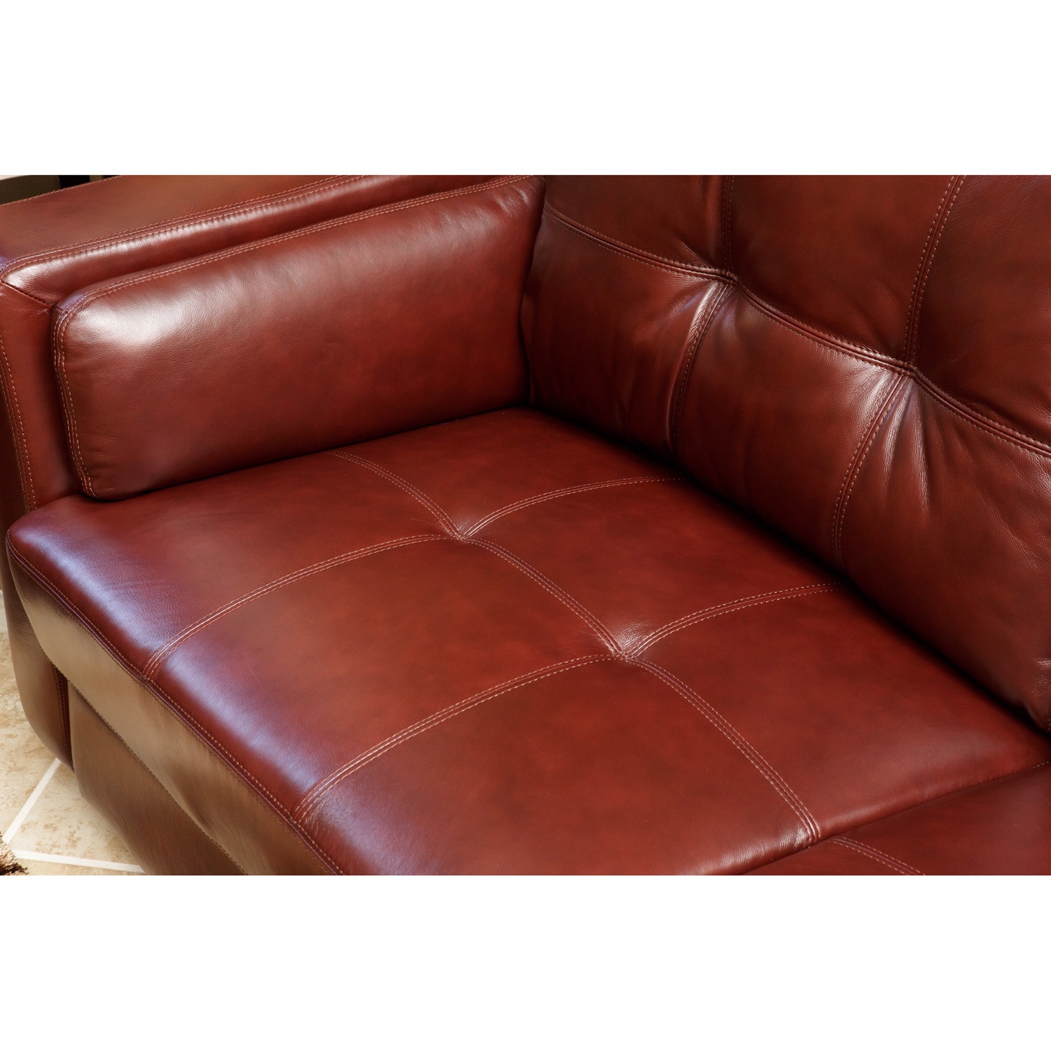 Abbyson Torrance Burgundy Top Grain Leather Sofa And Armchair Abbyson Torrance Burgundy Top Grain Leather Sofa And Armchair Set Free Shipping Today 6304836