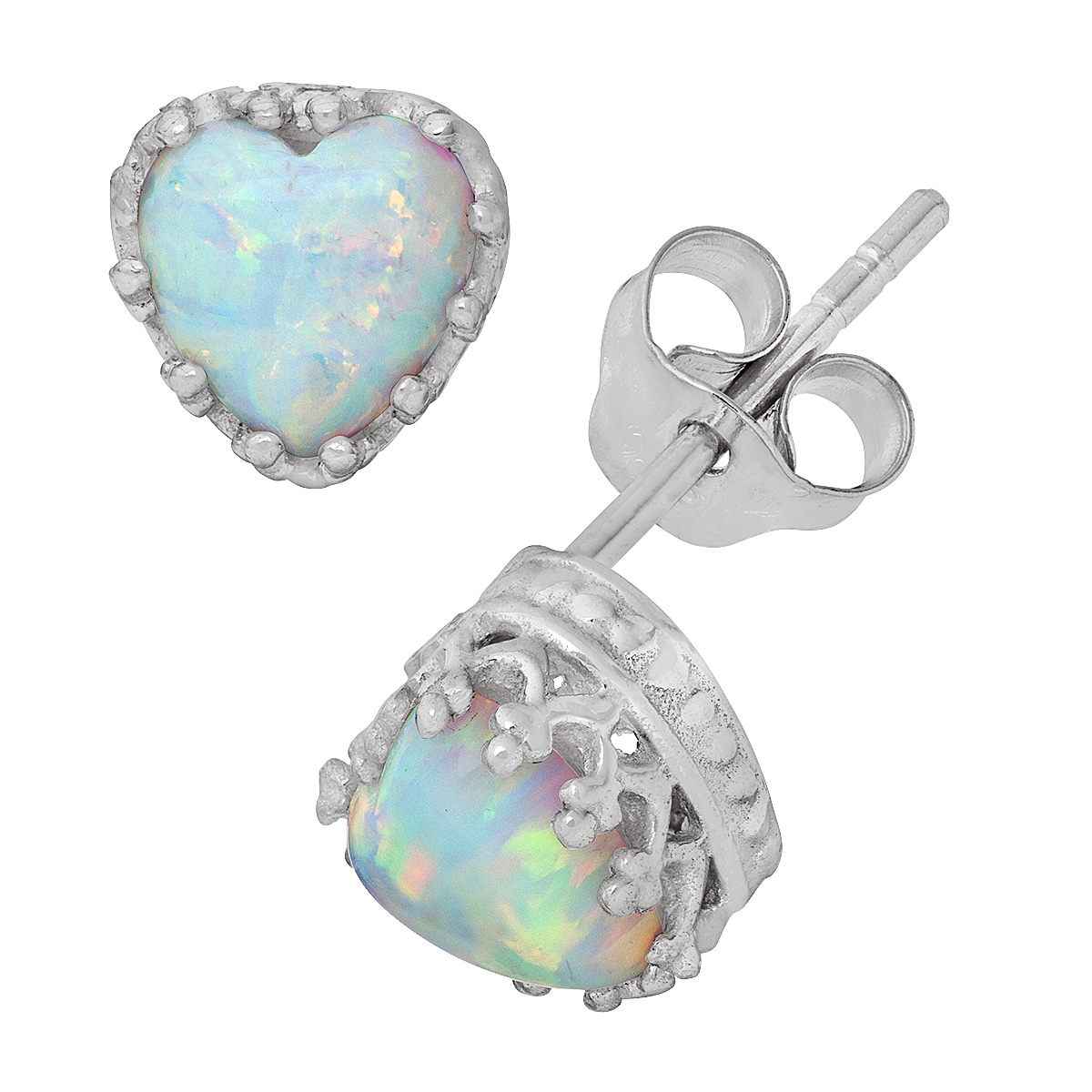 Gioelli Sterling Silver Opal Heart Earrings On Free Gioelli Sterling Silver Opal Heart Earrings On Free Shipping Orders Over 45 6310601