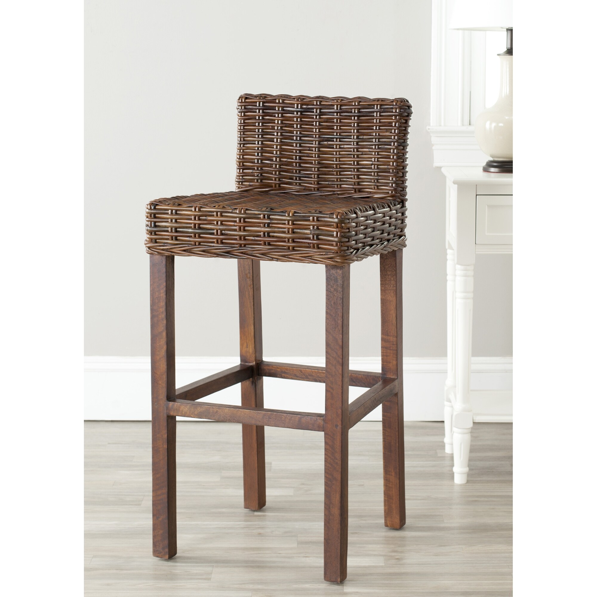 Shop Safavieh St Thomas Indoor Wicker Brown Bar Stool On Sale