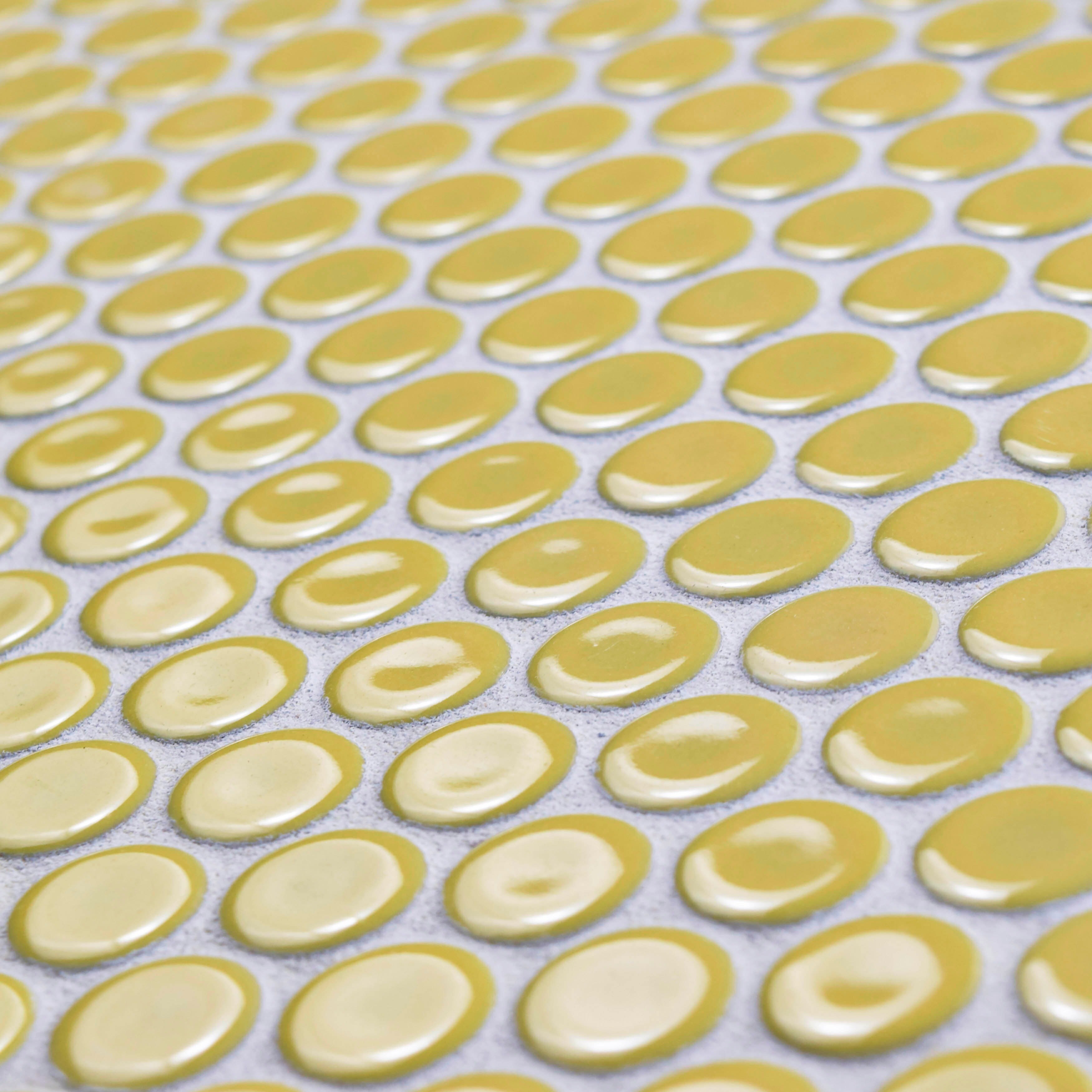 Somertile 12x12 625 Inch Penny Vintage Yellow Porcelain Mosaic Floor Somertile 12x12 625 Inch Penny Vintage Yellow Porcelain Mosaic Floor And Wall Tile 10 Tiles 2 Sqft Free Shipping On Orders Over 45