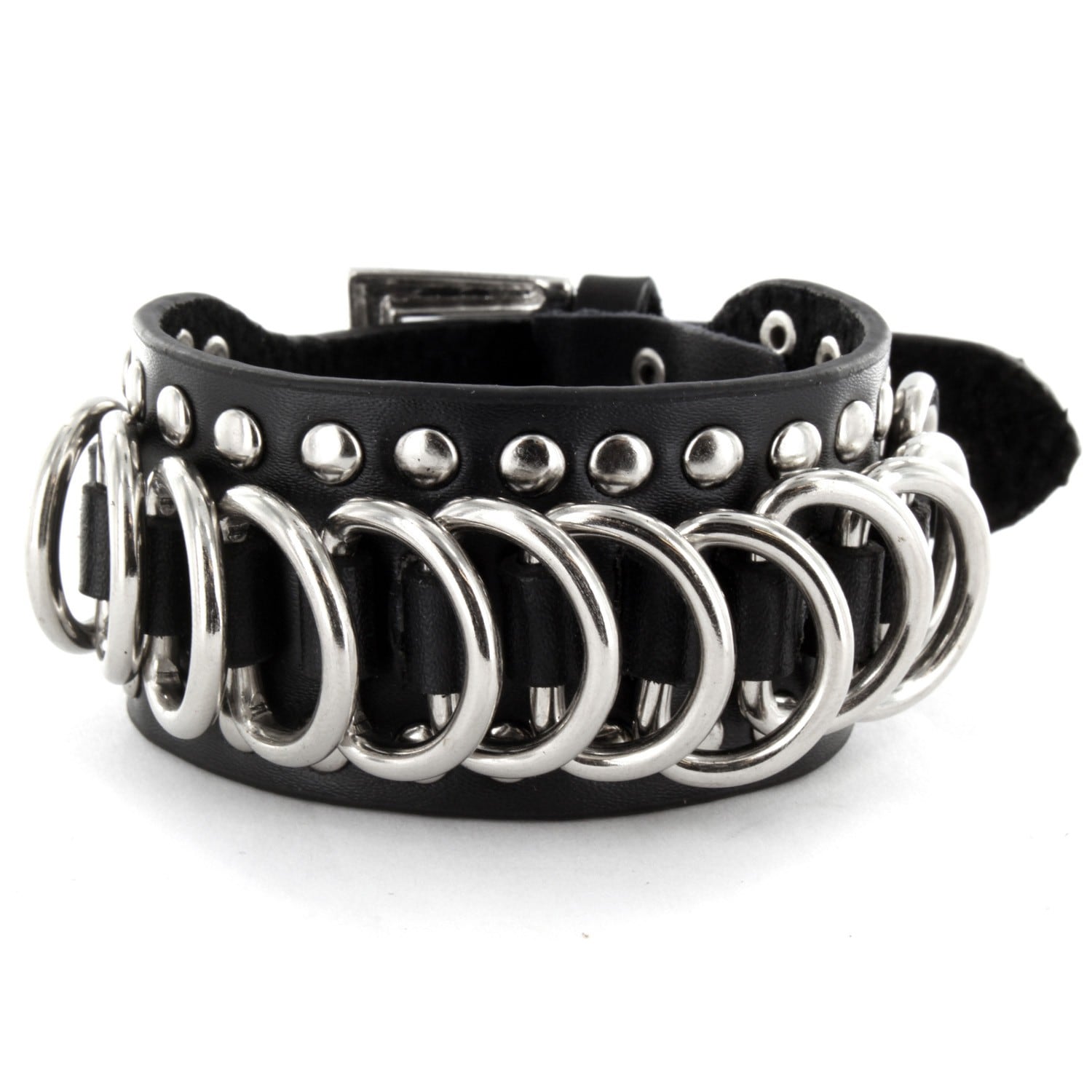 Black Leather And Metal D Ring Stud Bracelet Free Black Leather And Metal D Ring Stud Bracelet Free Shipping On Orders Over 45 6359640