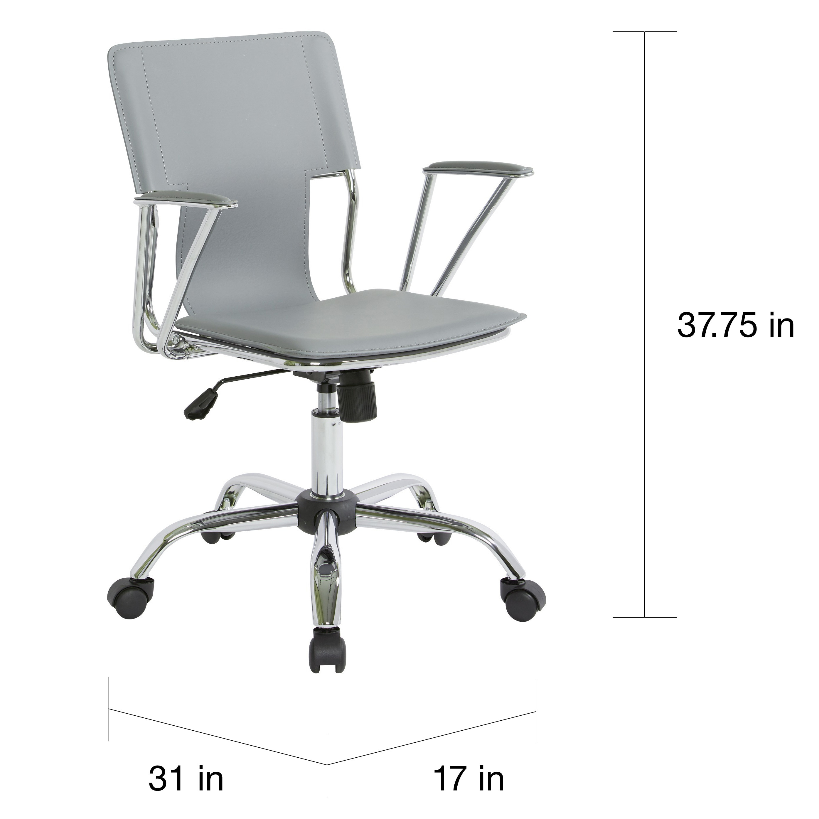 Ave Six Dorado Office Chair With Fixed Padded Arms And Chrome Ave Six Dorado Office Chair With Fixed Padded Arms And Chrome Finish N A Free Shipping Today 6468399