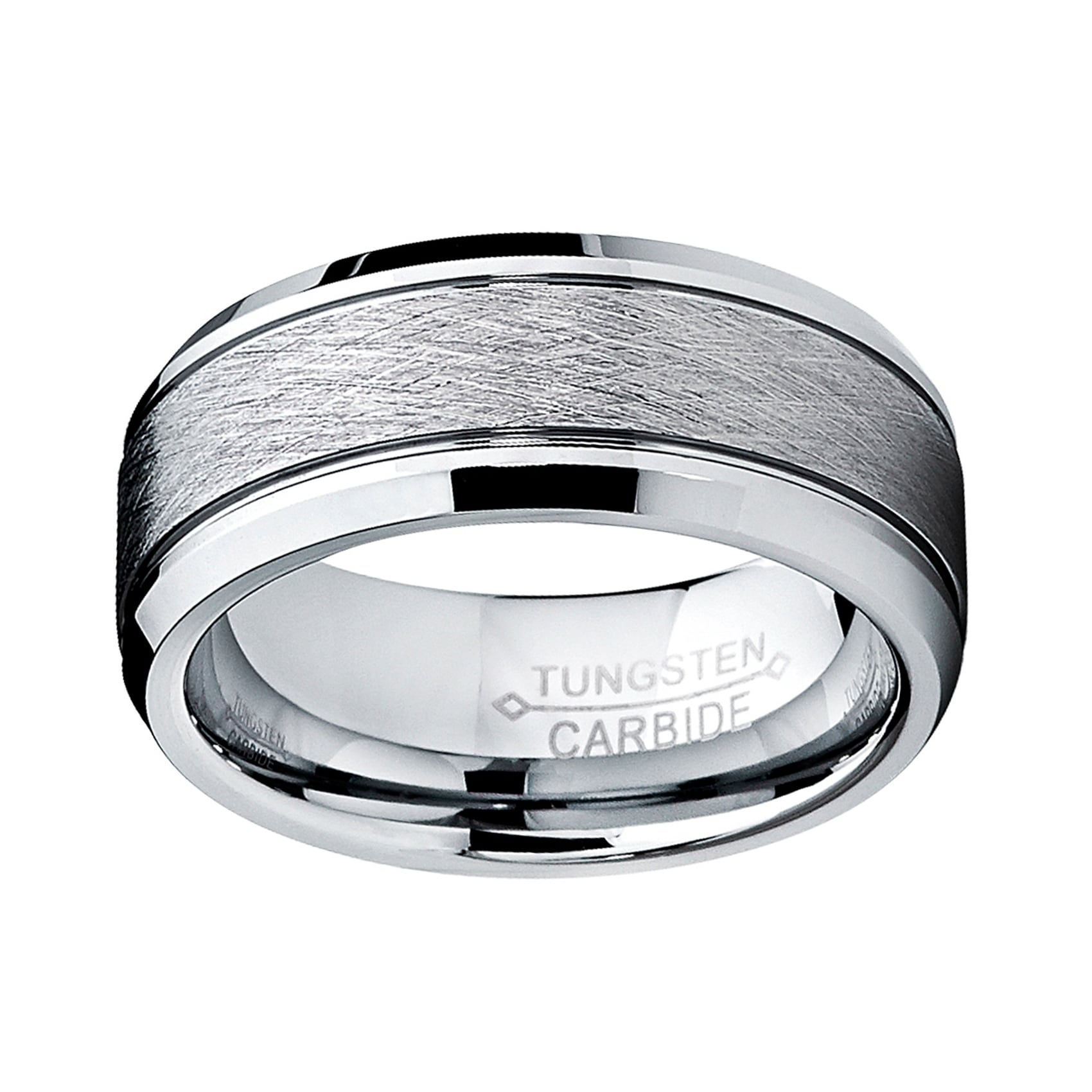 Black Tungsten Carbide Fish N Hunt Ring 8mm Wedding Band Anniversary Ring for Men and Women Size 10.5
