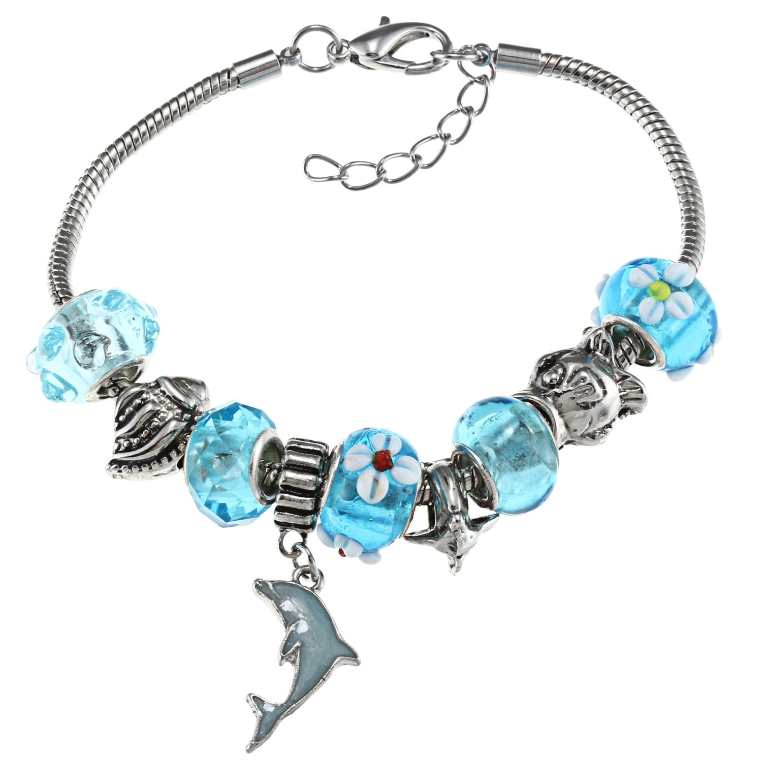 La Preciosa Silverplated Blue Bead And Dolphin Charm Bracelet La Preciosa Silverplated Blue Bead And Dolphin Charm Bracelet On Free Shipping Orders Over 45 6610597