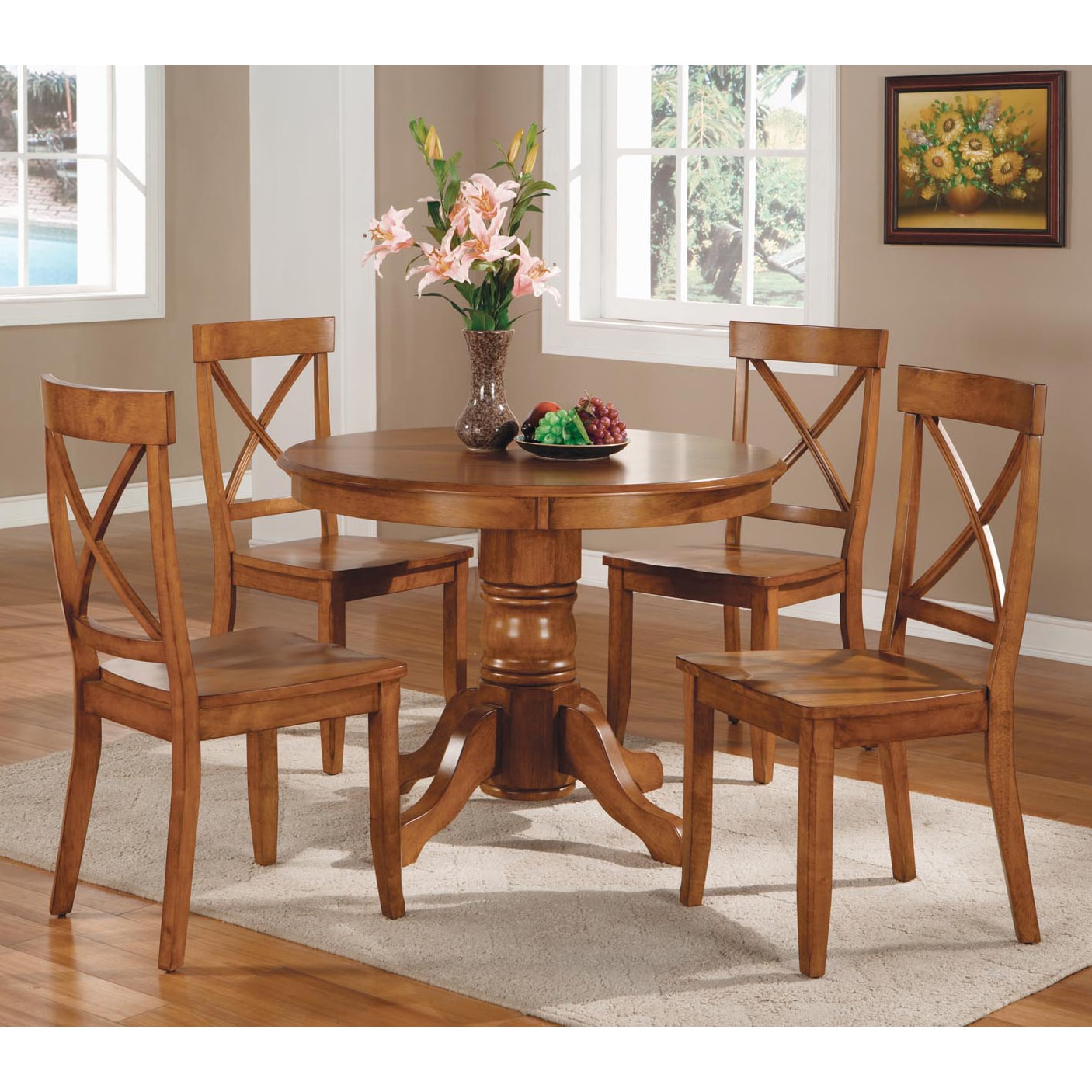 Cottage Oak 5 Piece Dining Furniture Set By Home Styles Free