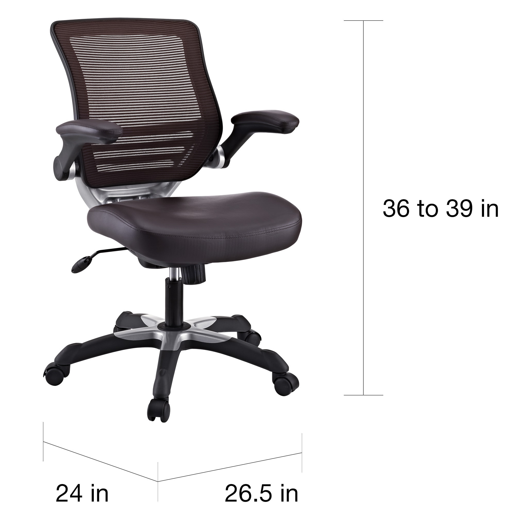 Edge Brown Mesh Back Faux Leather Office Chair Free Shipping Today Edge Brown Mesh Back Faux Leather Office Chair Free Shipping Today 14230325
