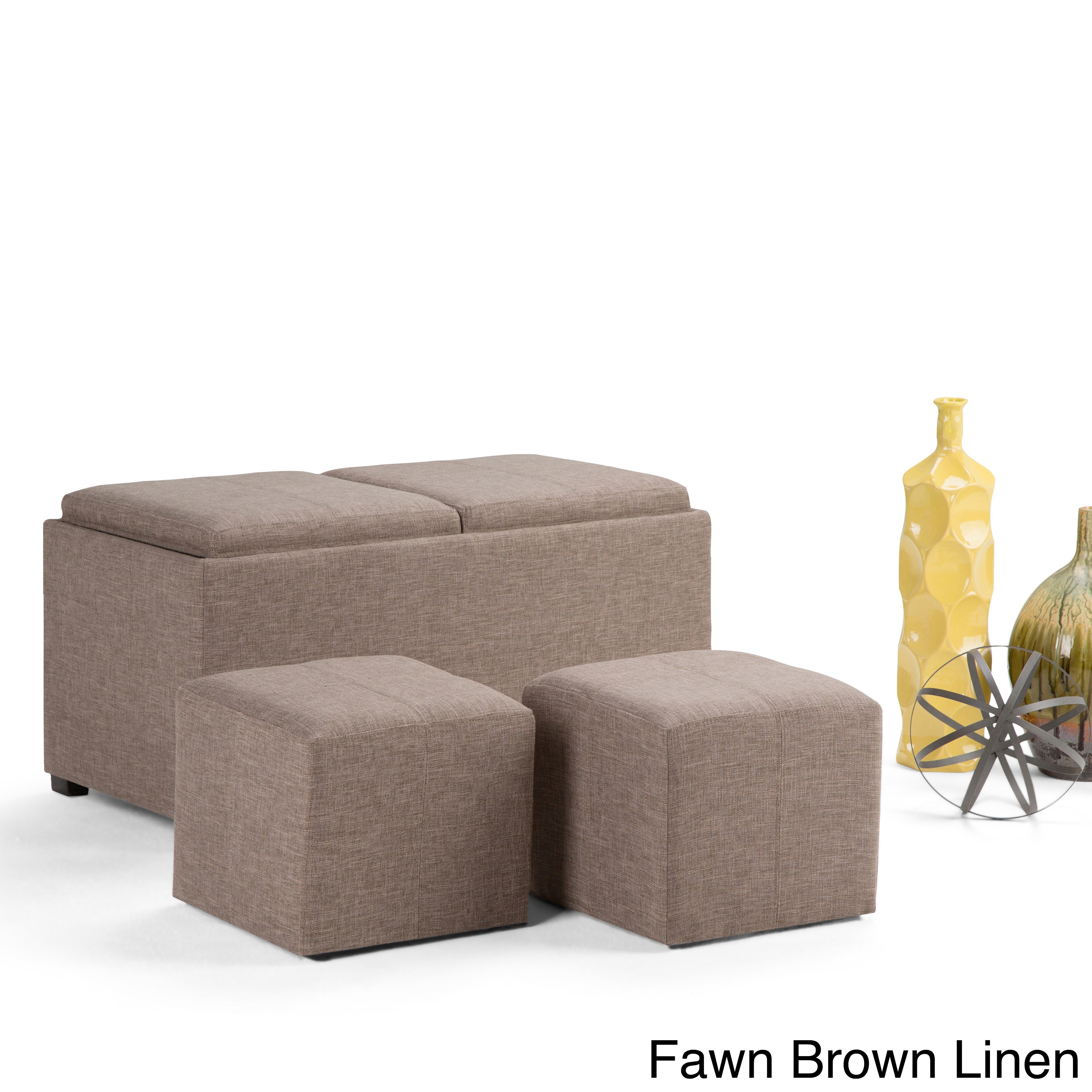 Wyndenhall Franklin 5 Piece Storage Ottoman With 2 Serving Wyndenhall Franklin 5 Piece Storage Ottoman With 2 Serving Trays On Free Shipping Today 6727574