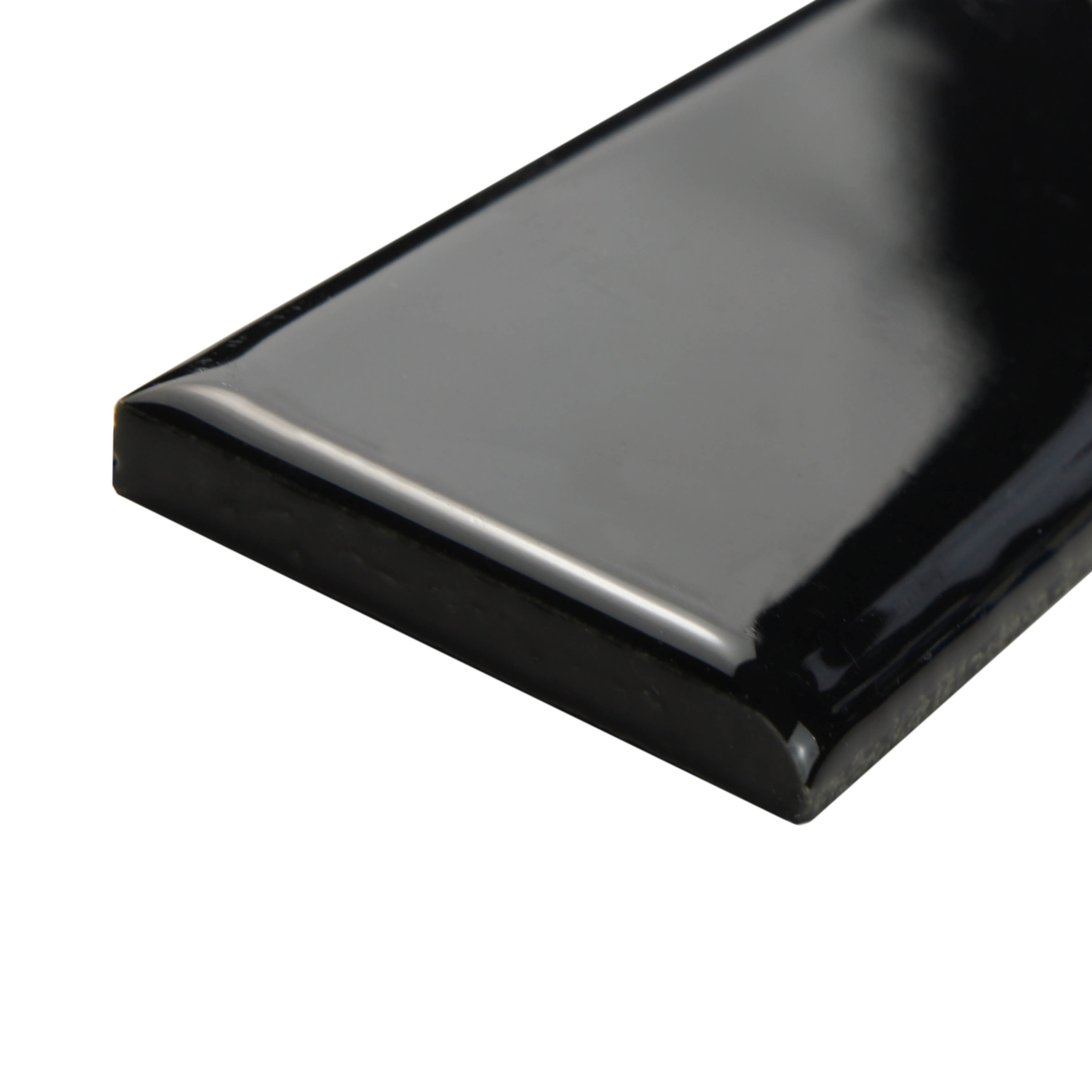 Somertile 1 75x3 75 Inch Victorian Glossy Black Porcelain Somertile 1 75x3 75 Inch Victorian Glossy Black Porcelain Bullnose Trim Tile 12 Tiles Free Shipping On Orders Over 45 6727613